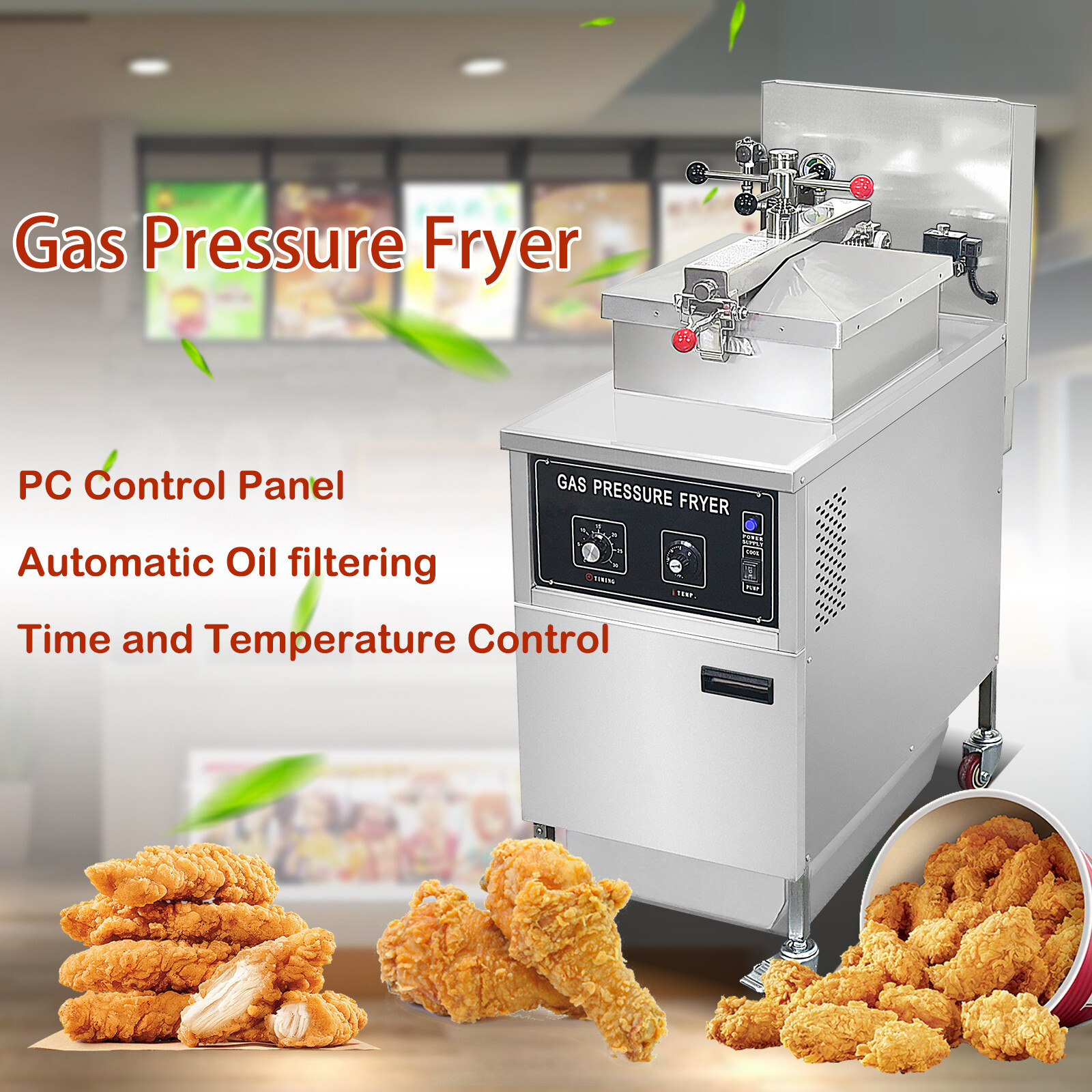 Kolice Commercial 25L Natrual Gas Pressure Fryer Deep Fryer with Oil Filtration