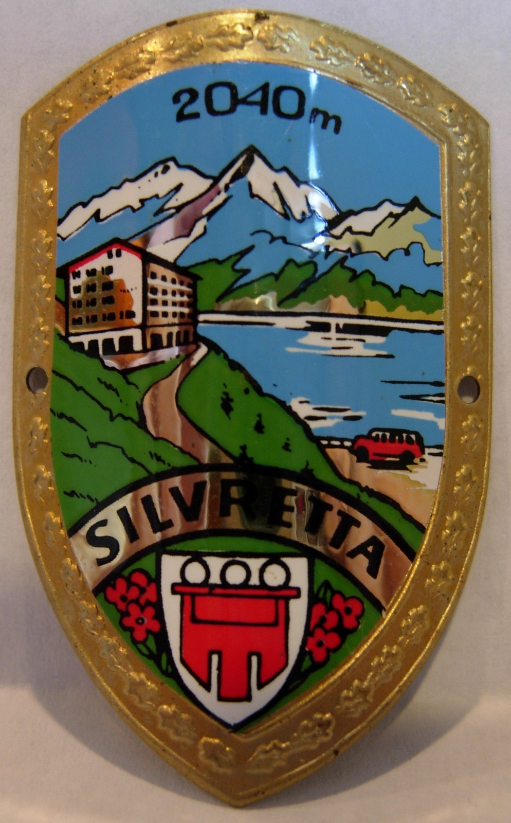 Silvretta used badge mount stocknagel hiking medallion G2608