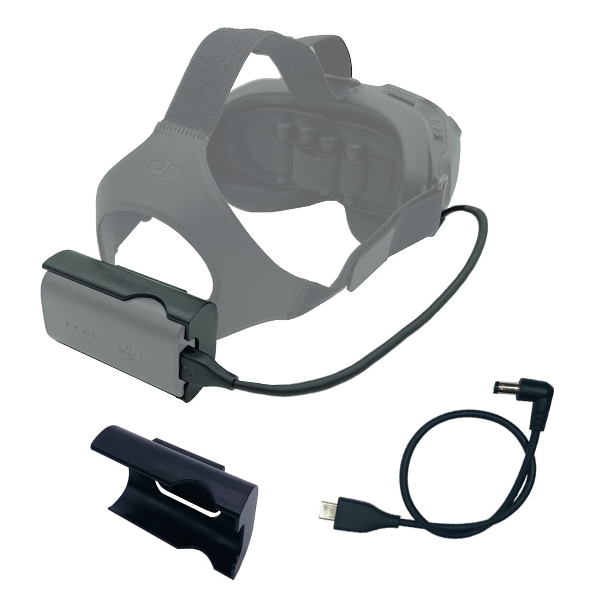 FPV Goggles V2 Battery Bracket Holder and Power Cable Compatible with DJI FPV Co