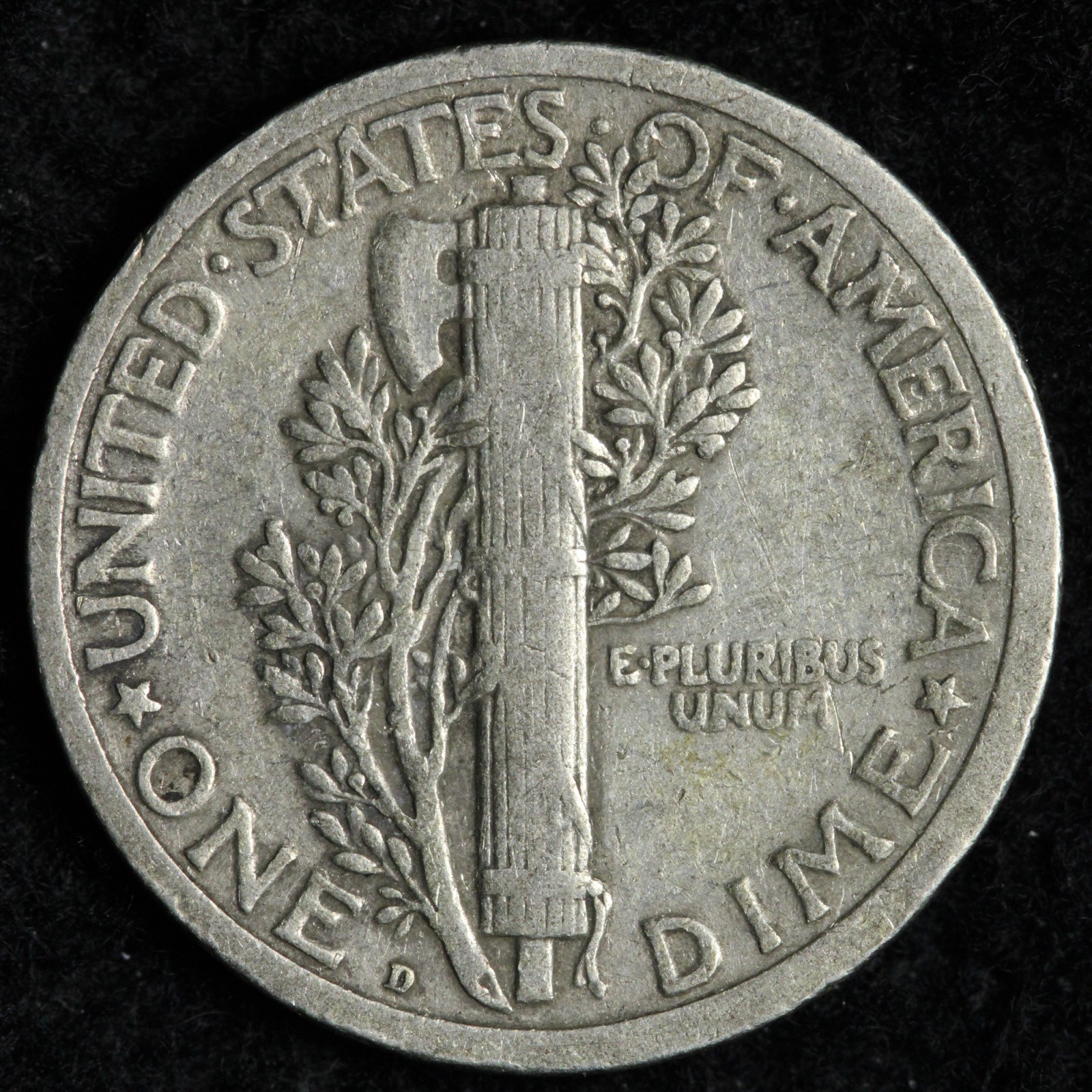 1924-D Mercury Silver Dime VF E214 SICQ