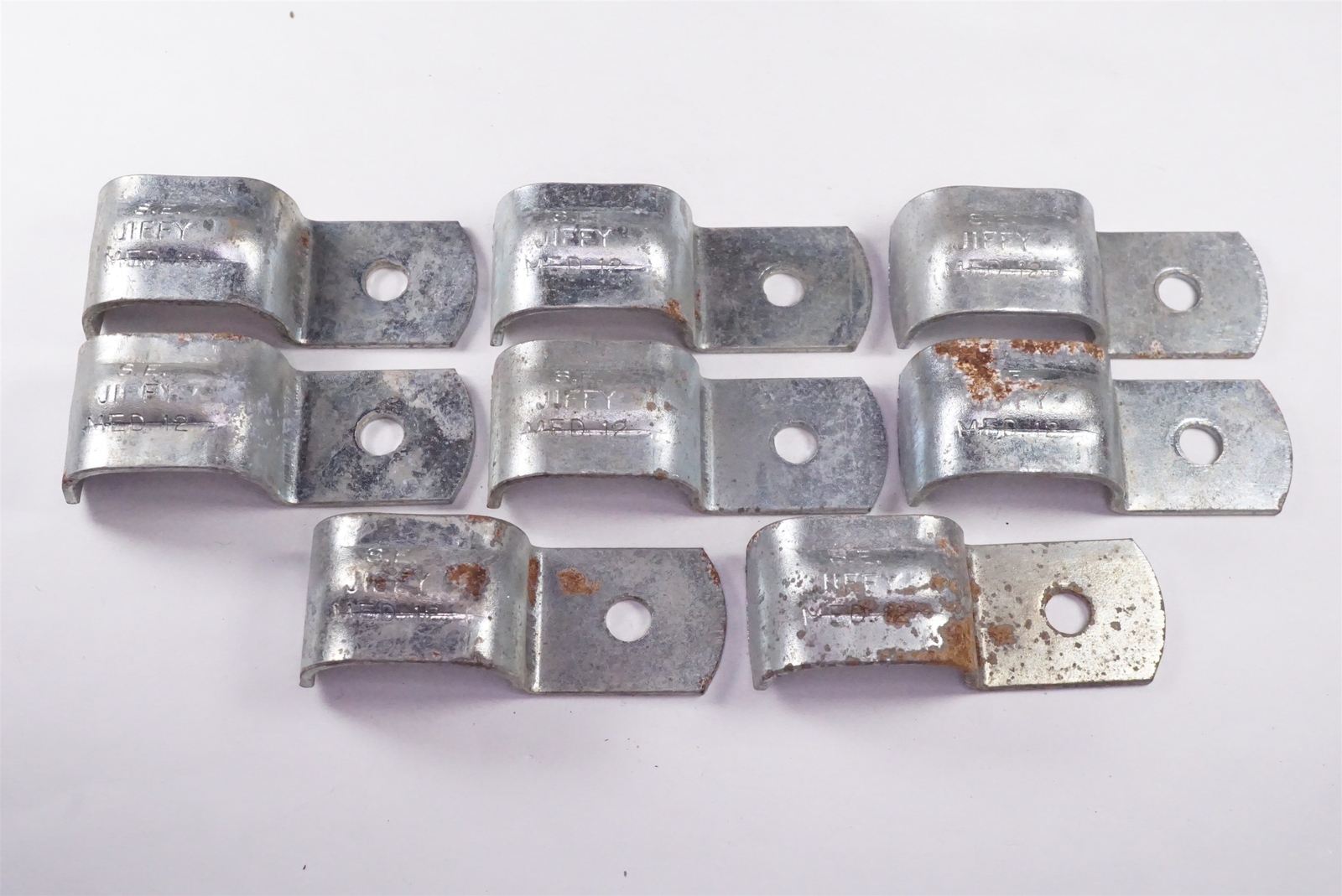 Lot of 8 MED12 Minerallac Jiffy One Hole Strap #2 SEU Service Entrance Cable