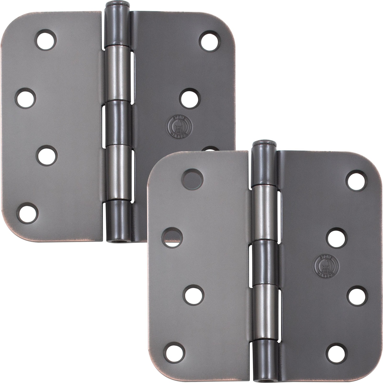Standard Hinge, 4 Inches, 5/8" Radius Corner, 2-Pack, Vintage Bronze by Stone Ha