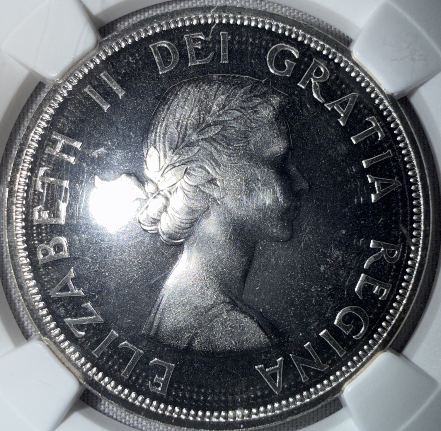 1962 Canada Silver Dollar Elizabeth II Dei Gratia Regina Coin NGC PL67