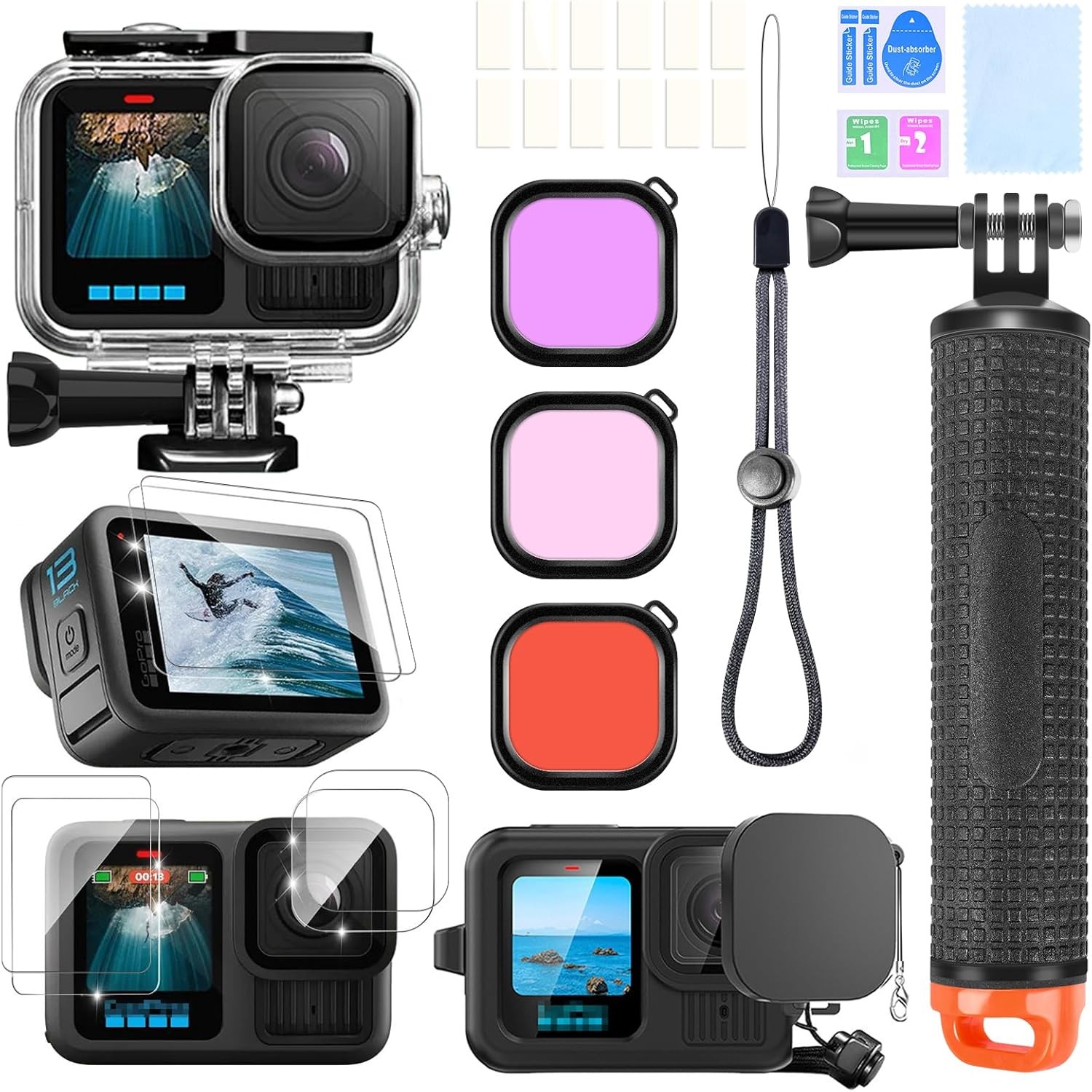 GoPro Hero 13 Accessories Kit Waterproof Housing Bundle