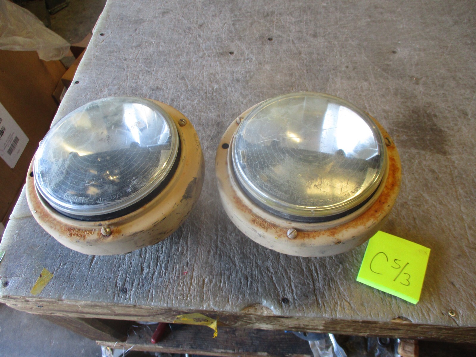 Used Pair of TruckLite LED Headlights w/Mounts, Well Used but Working, HMMWV 24v