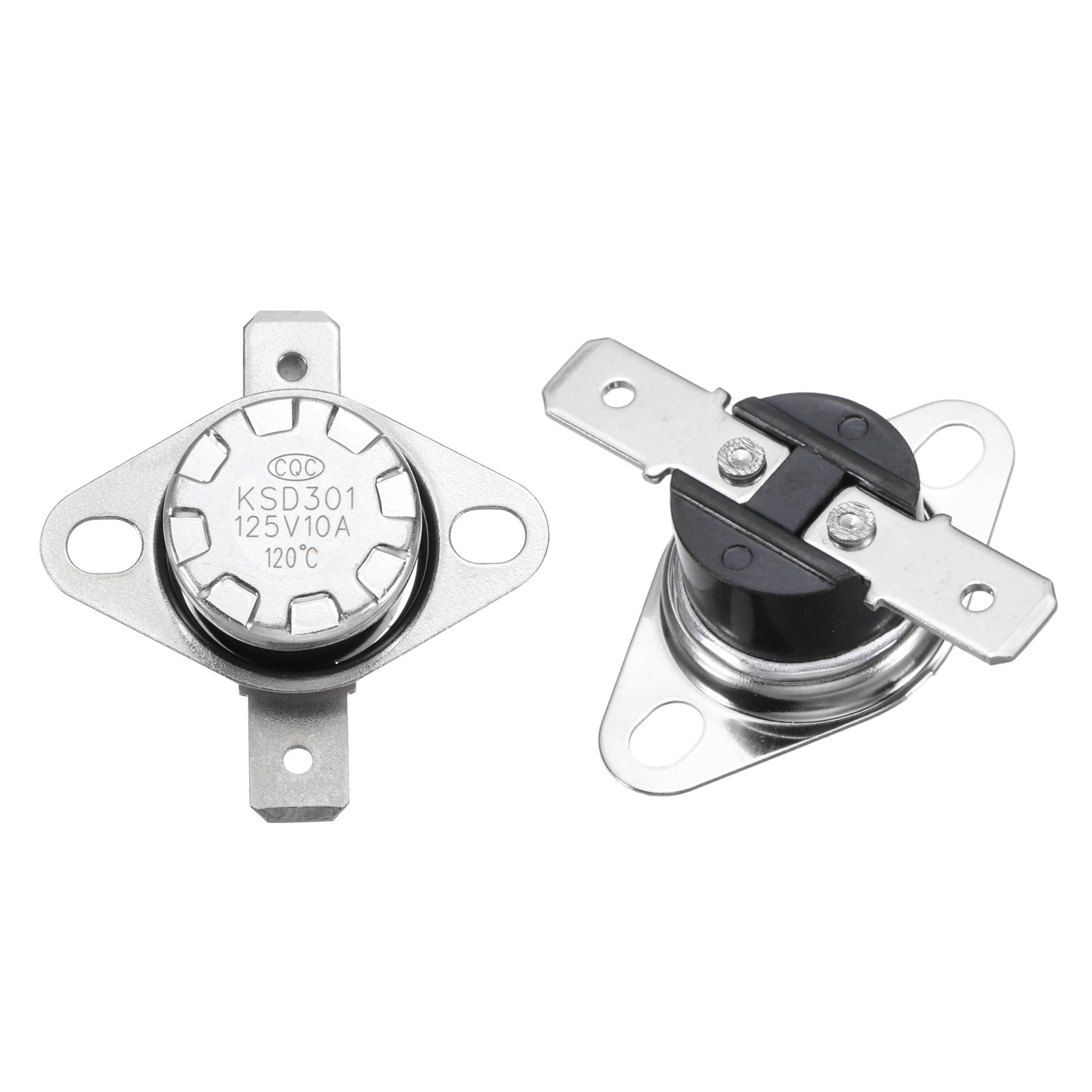 2Pcs KSD301 Thermostat 120°C/248°F 10A Normally Closed Switch Bakelite
