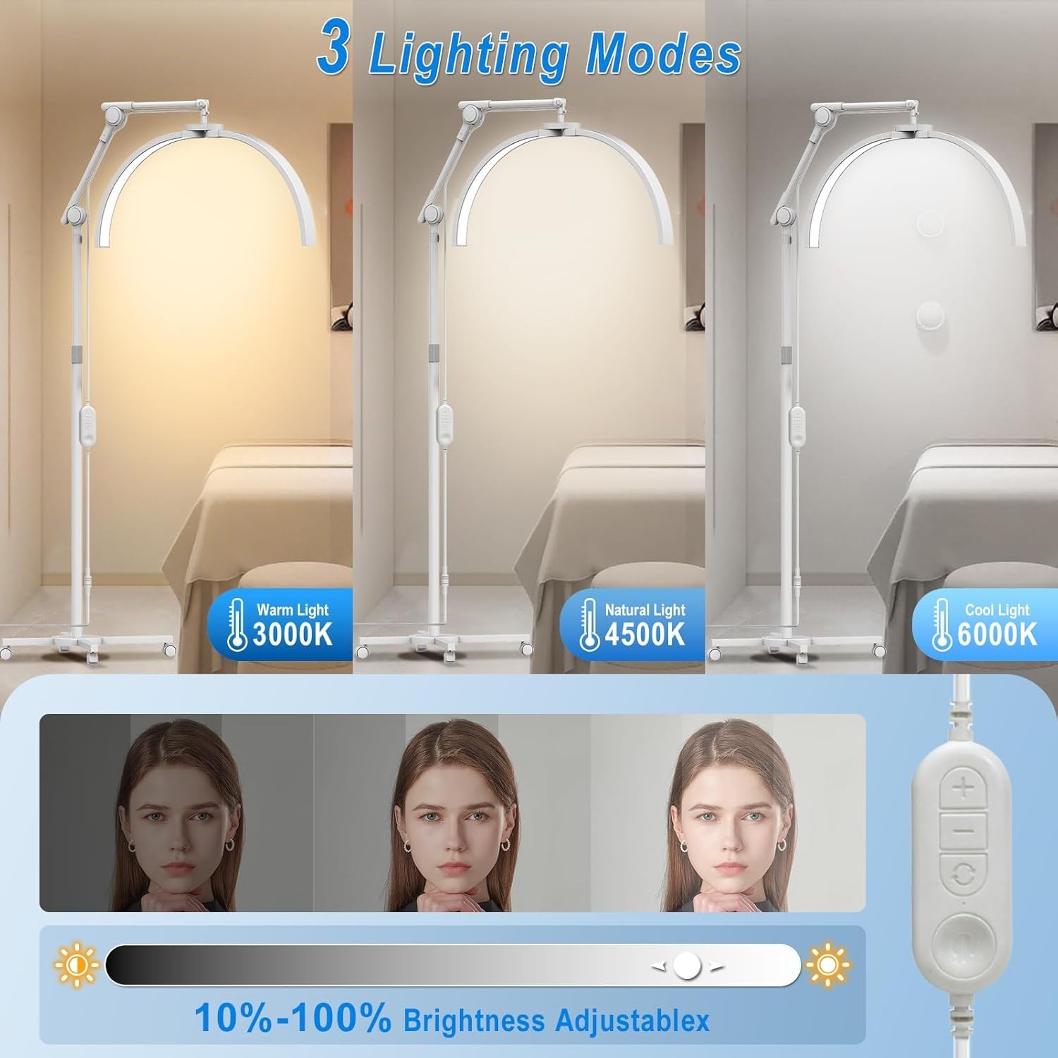 New Lash Light for Eyelash Tech: Upgraded Lash Lamp with Wheel Rolling Base
