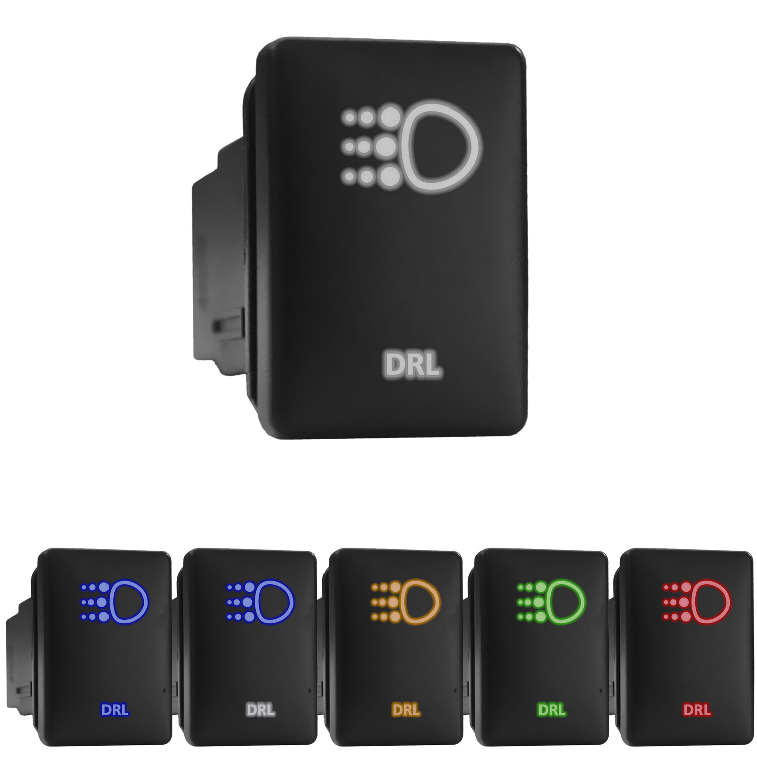 DRL Symbol - LED Push Button Rocker Switch - Direct Replacement (Fit: TOYOTA)
