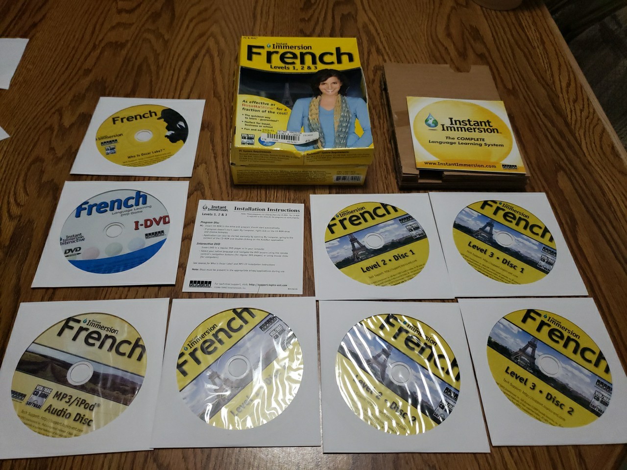 Instant Immersion French Levels 1, 2 & 3 for PC, Mac (Missing Level 1 Disc 1)