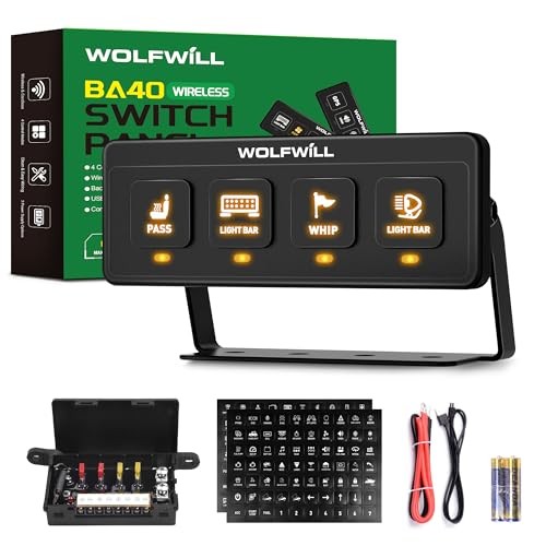 Wireless Switch Panel, 164 Ft Remote with 4 Control Modes Memory 4 Gang