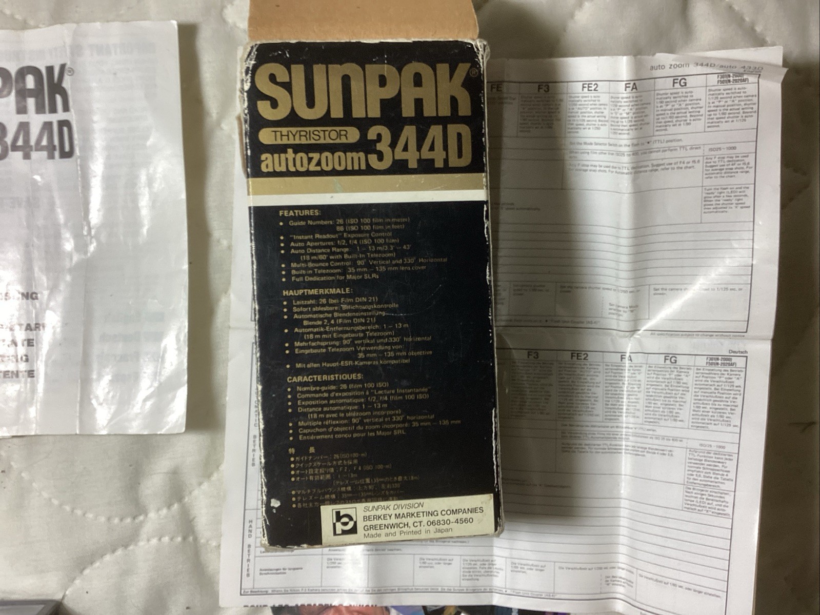Sunpak Thyristor Auto zoom 344D For Nikon Flash