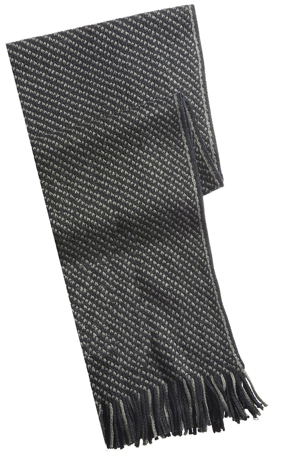 $99 Club Room Men Black Gray Striped Knit Warm Winter Muffler Scarf Set One Size