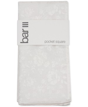 Bar Iii Mens Pocket Square One Size White Floral