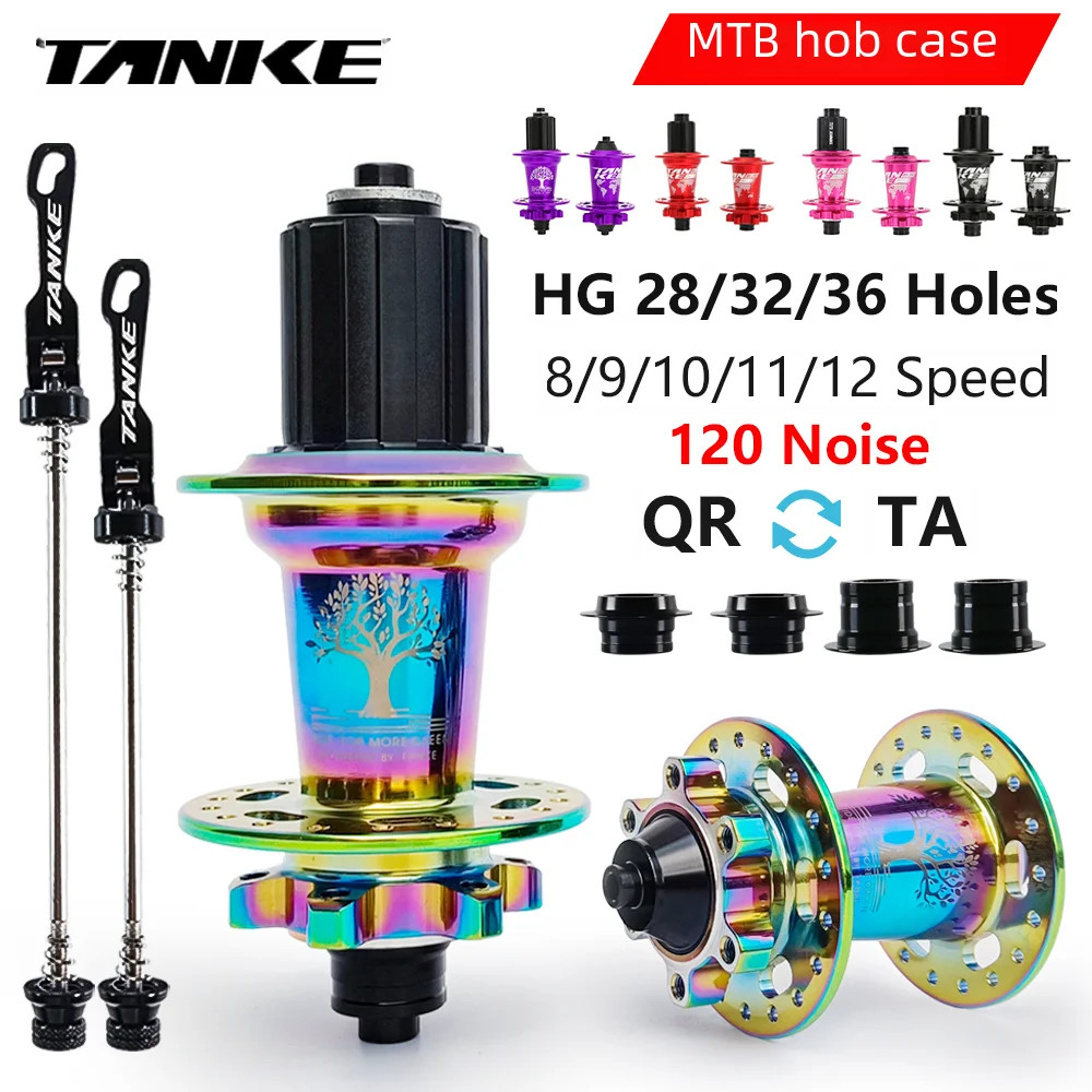 TANKE 120 Click MTB Bike Hub 6 Bearing Front Rear 28/32/36H QR Thru-Axle Disc