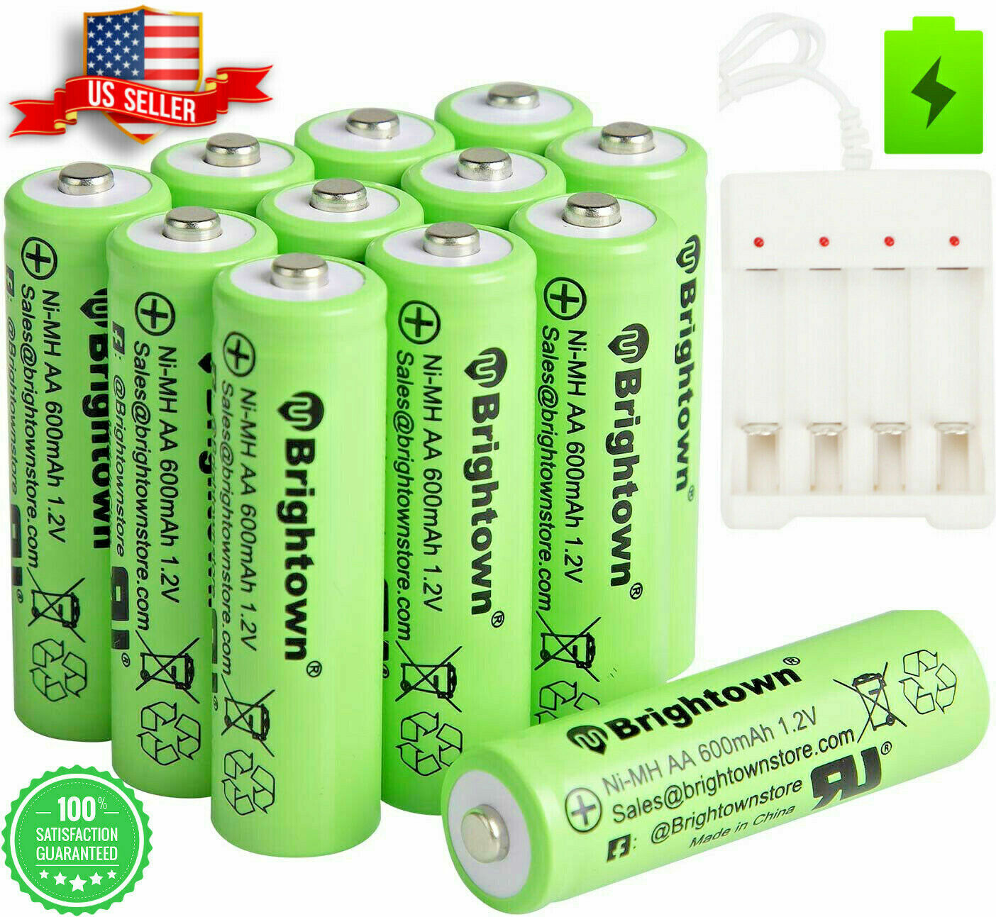 8/16/24 Pcs AA Rechargeable Batteries NiMH 1000mAh 1.2V & AA Battery USB Charger