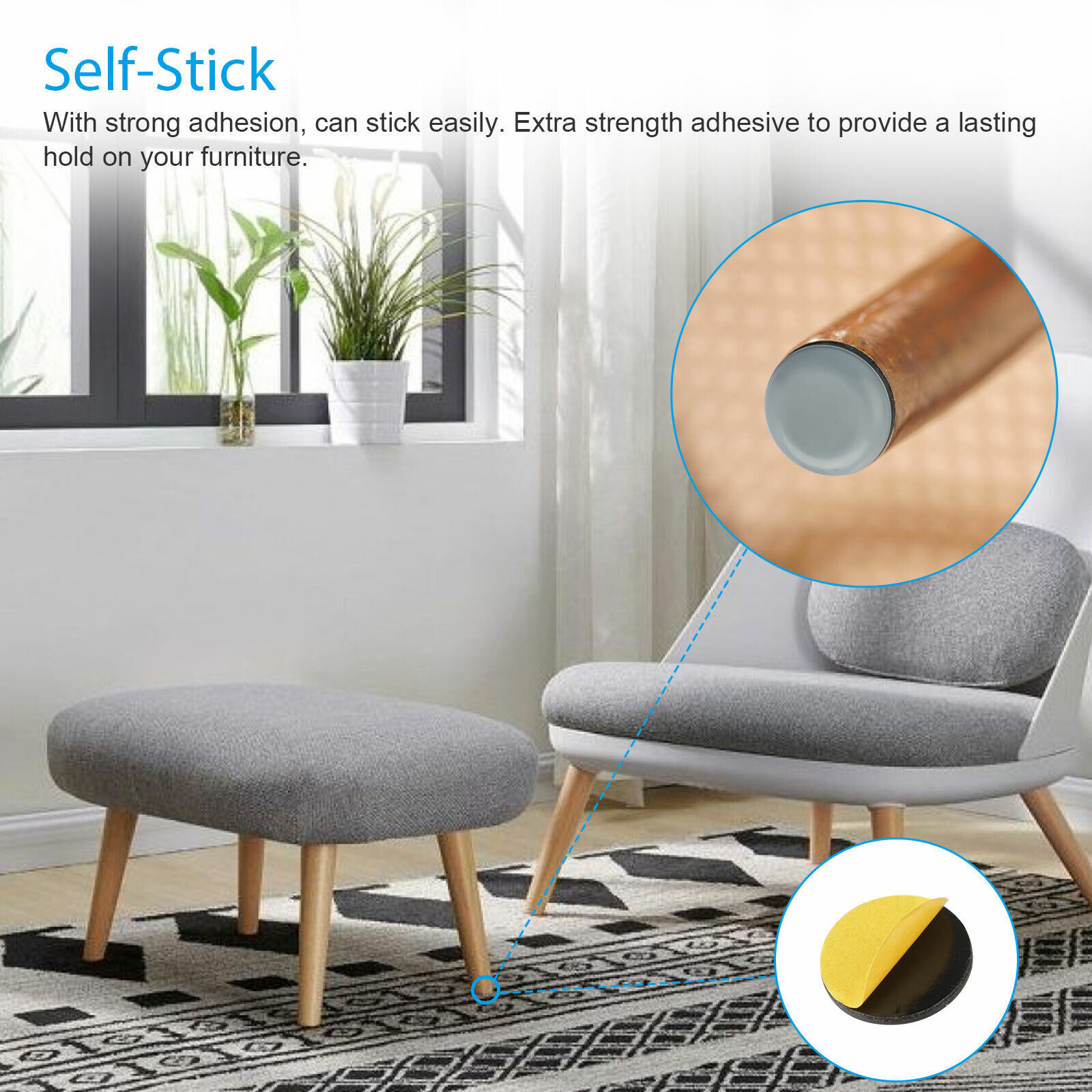 20Pcs Chair Table Leg Feet Pads Glides Sliders Furniture Floor Protectors Mat
