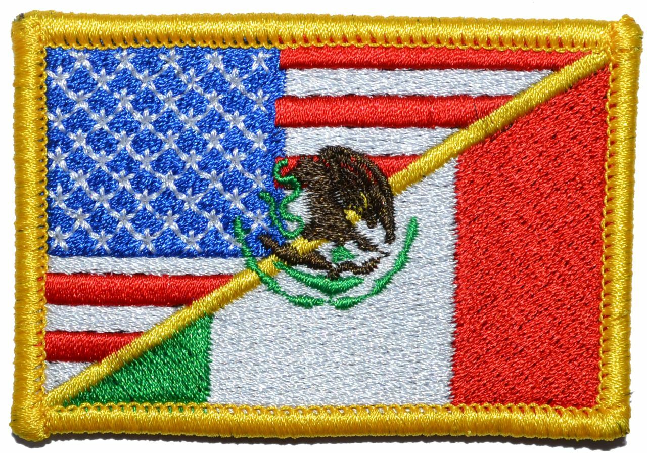 USA / Mexico Flag Patch 2x3