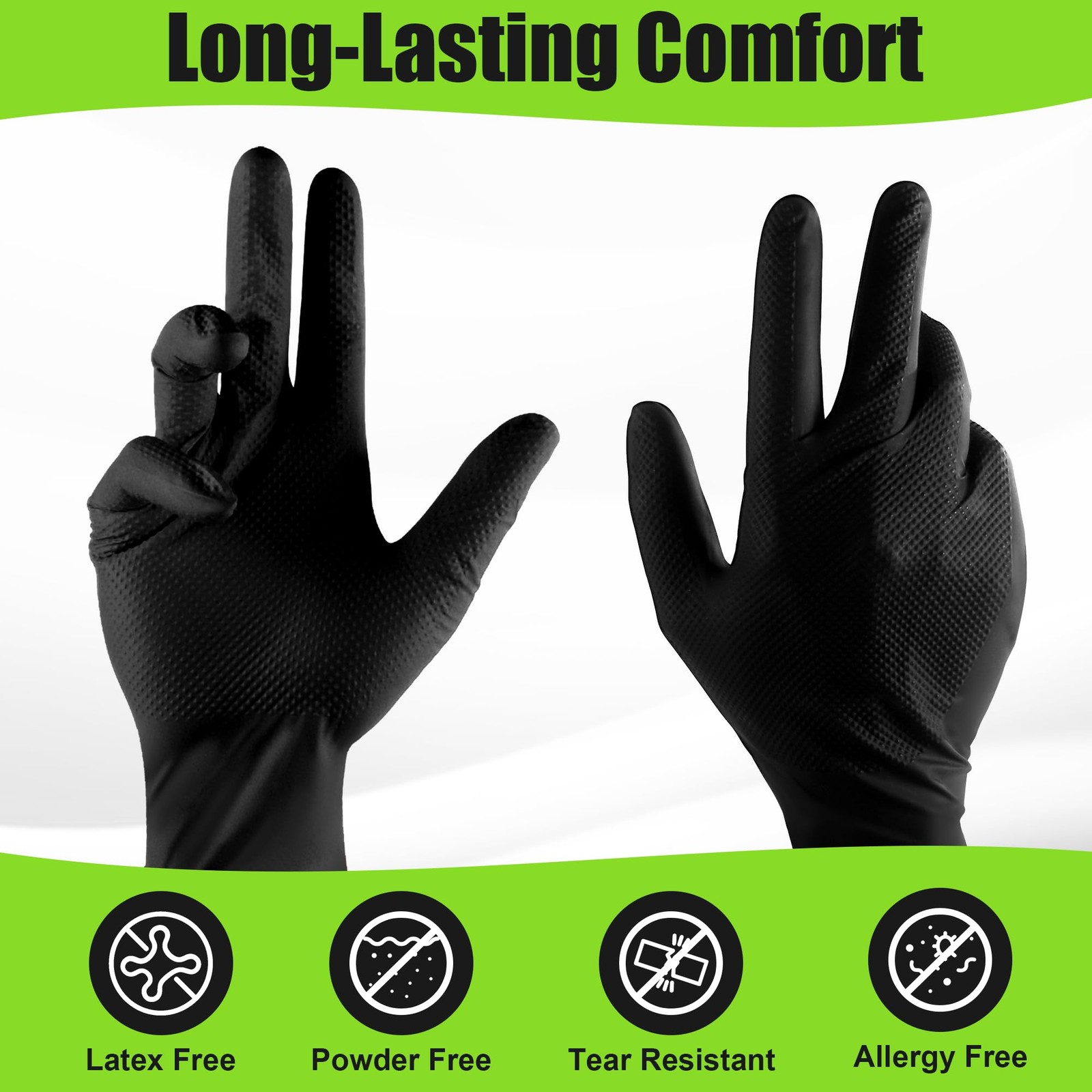 Treego 10 Mil Nitrile Gloves Large 50 Count Disposable Work