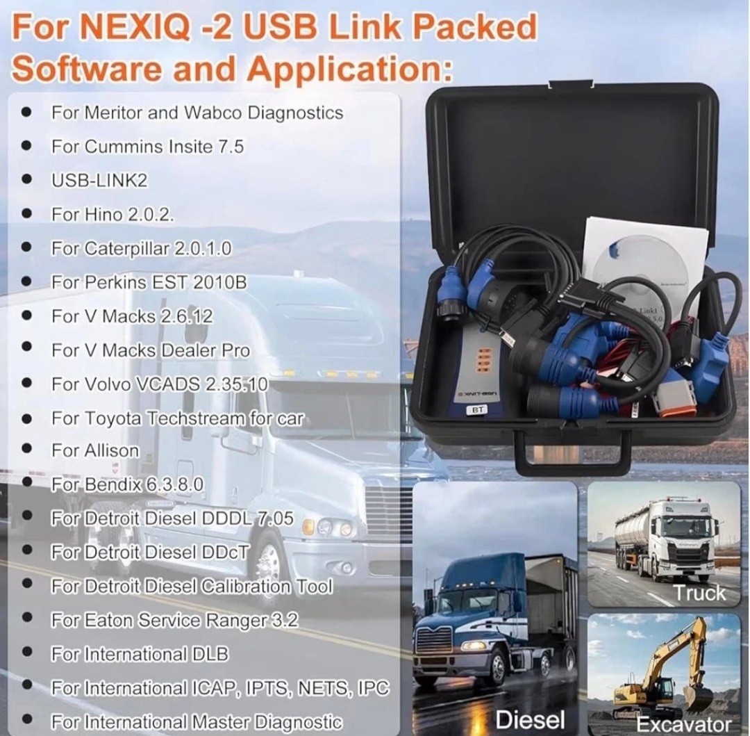 Universal Truck Excavator Diagnostic Scanner Tool forNexiq USB Link 2 Interface