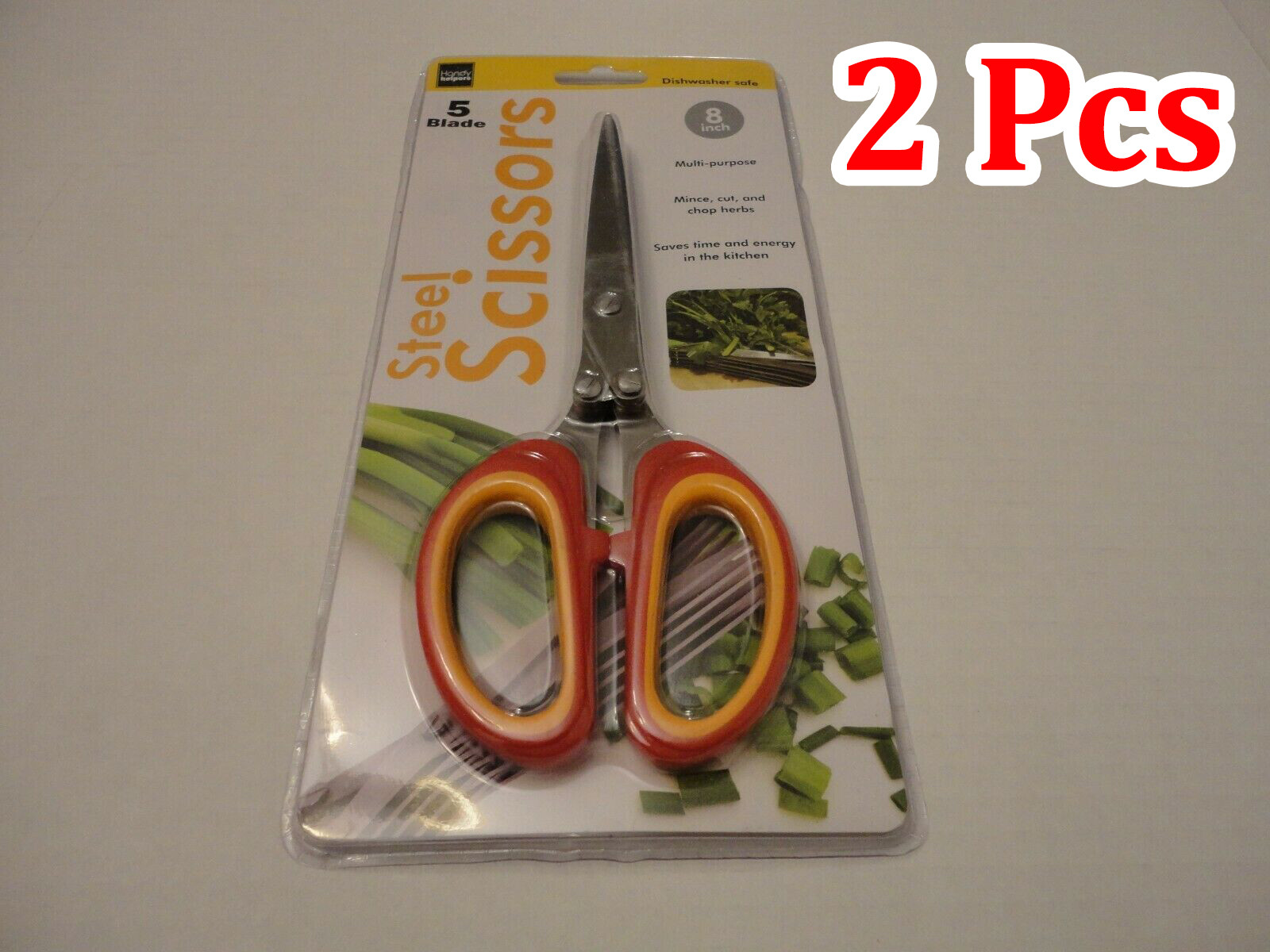 2x 5 Blade Multi-Purpose Steel Scissor Mince Cut Kitchen Gadget 8'' Handy Tool