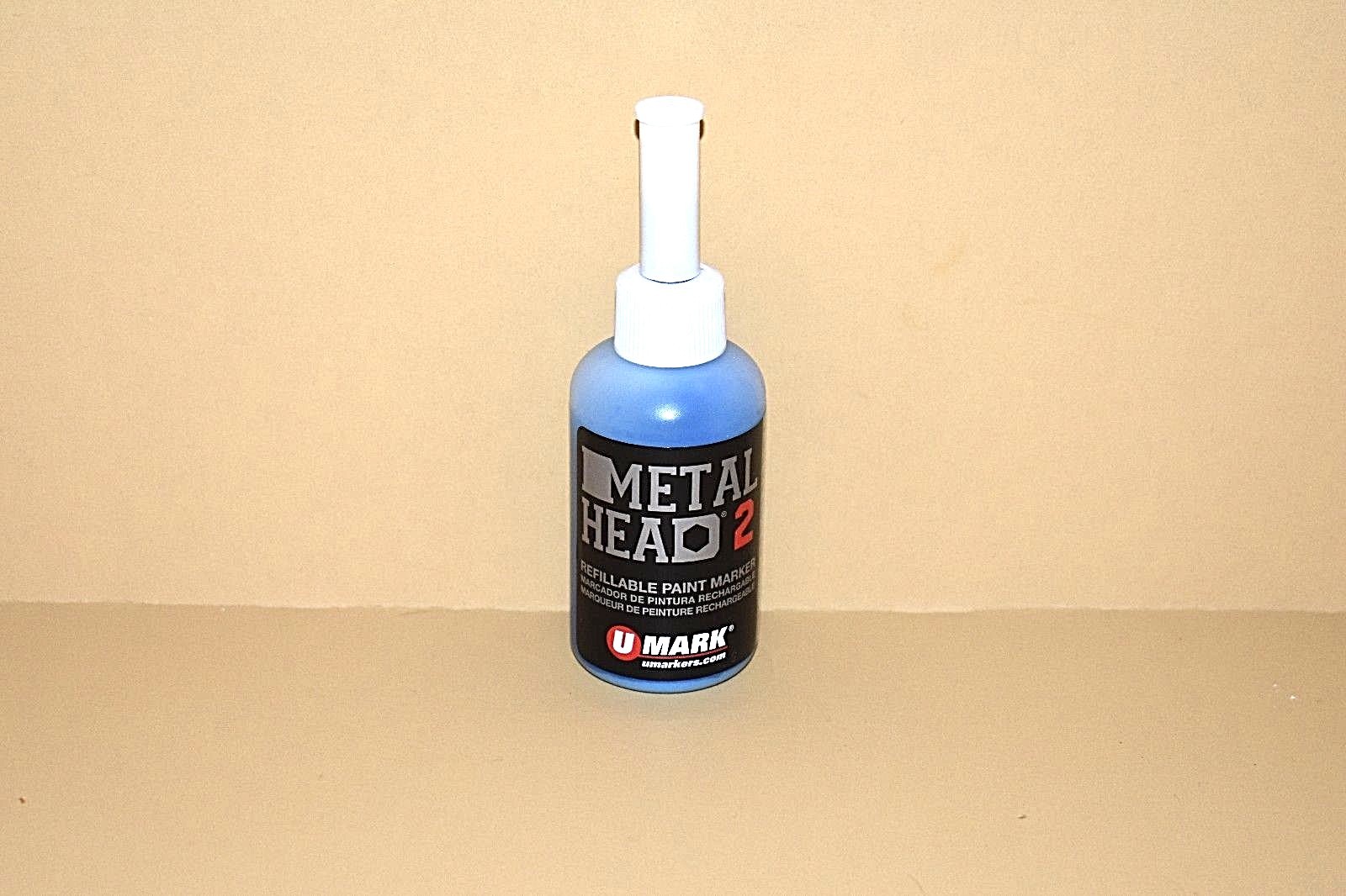 Metal Head2 Paint Marker Blue 2 Oz Auto Salvage Industrial Junk Yard Crafts