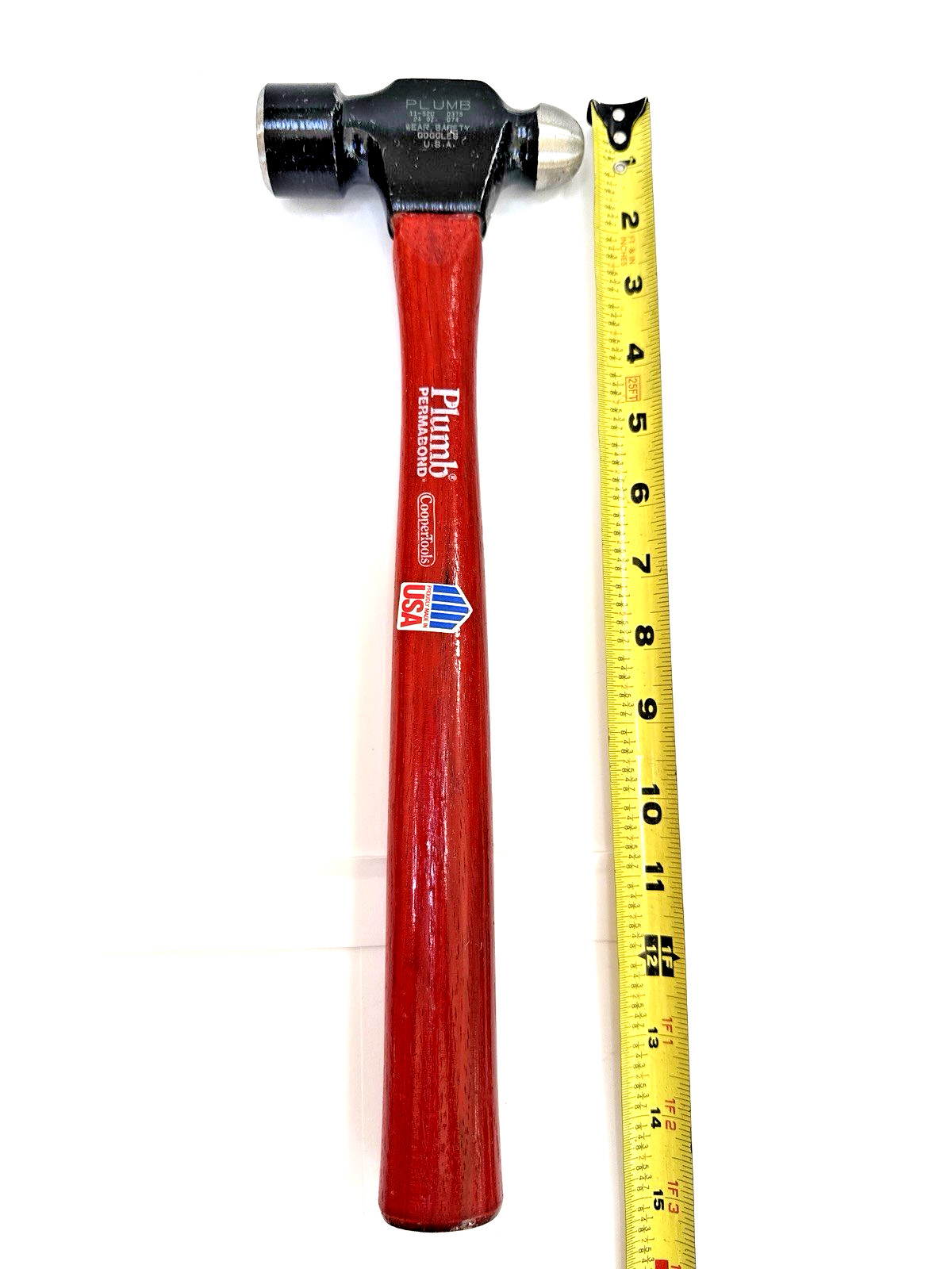 VINTAGE PLUMB PERMABOND 24oz. BALL PEEN WOOD HANDLE - BRAND NEW - Made in USA