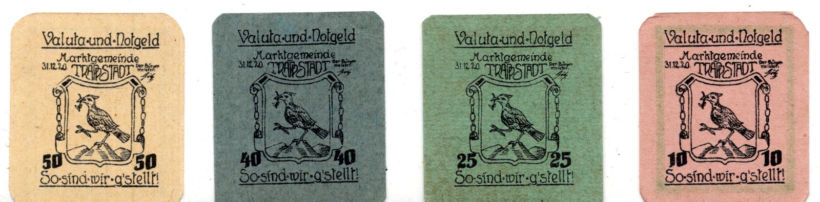 1920 Germany Trappstadt Notgeld Set of 4 Notes (1887)