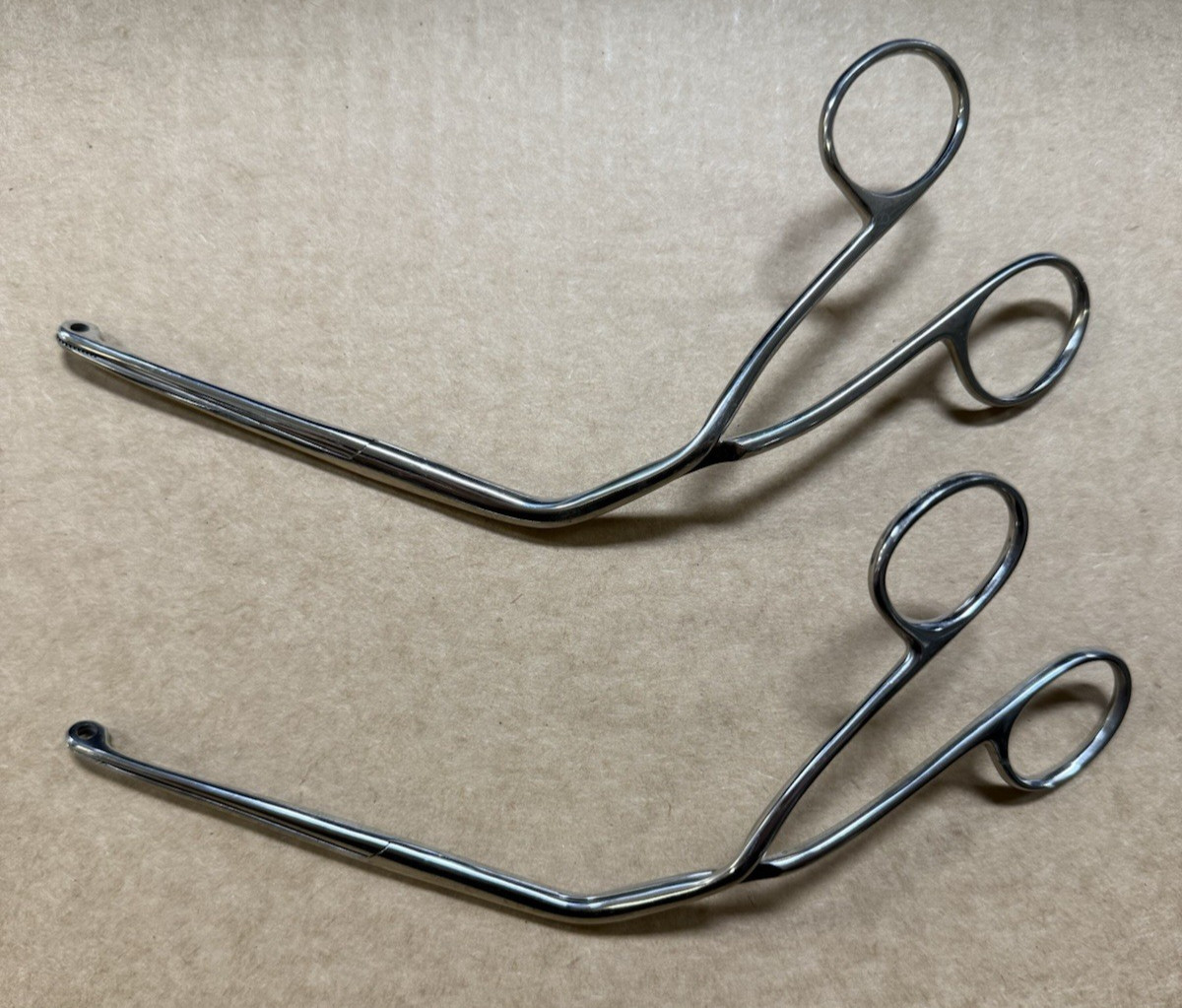 Lot of 2 Magil Catheter Forceps, Stainless Steel, 8" Total Length