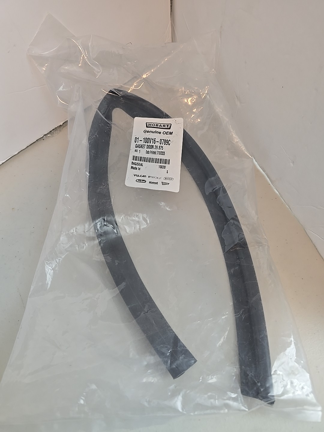 Baxter Single Rack Horizontal Door Gasket Ov500 36.50” 01-100V16-0789C OEM NIB