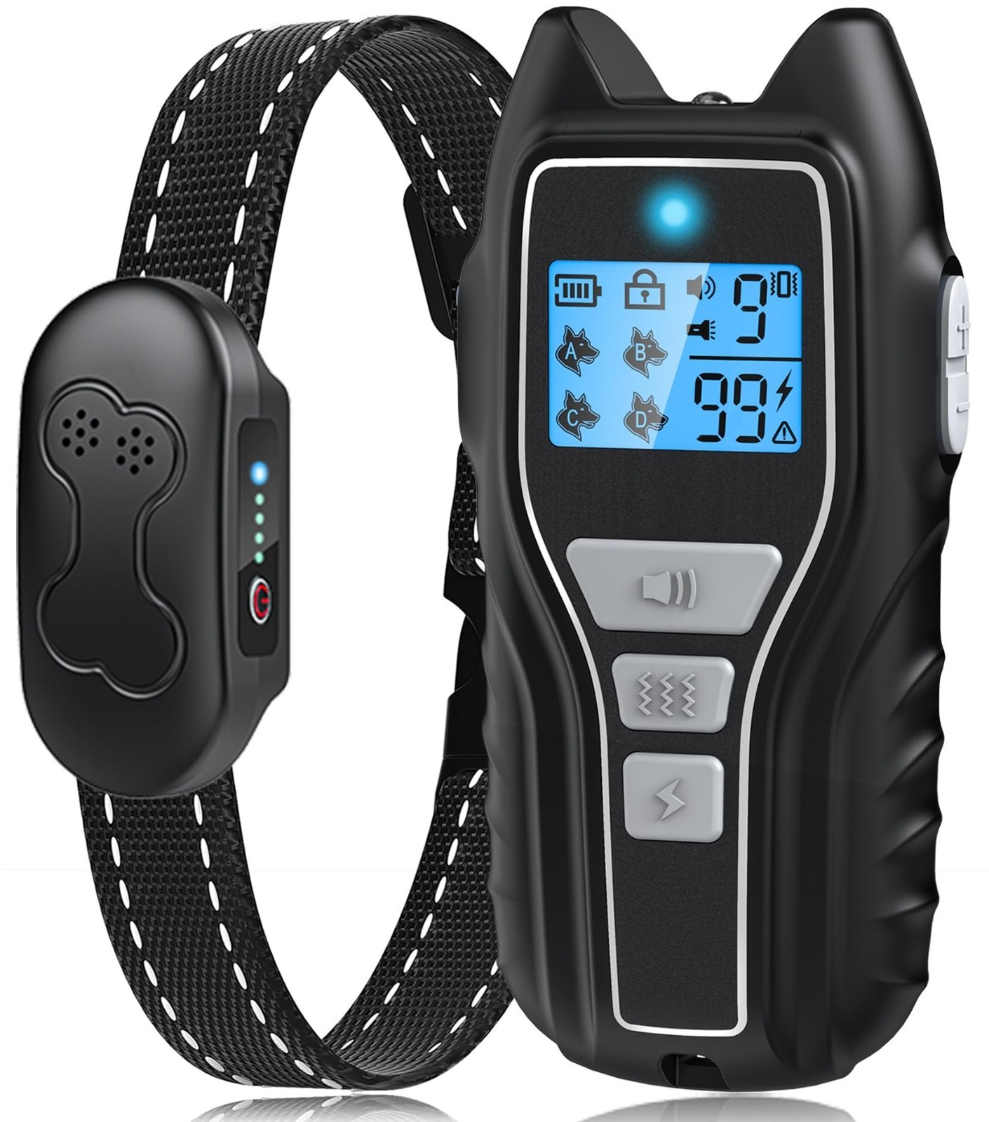 Rechargeable Dog Training Shock Collar with Remote - Waterproof E-Collar, 4 Safe