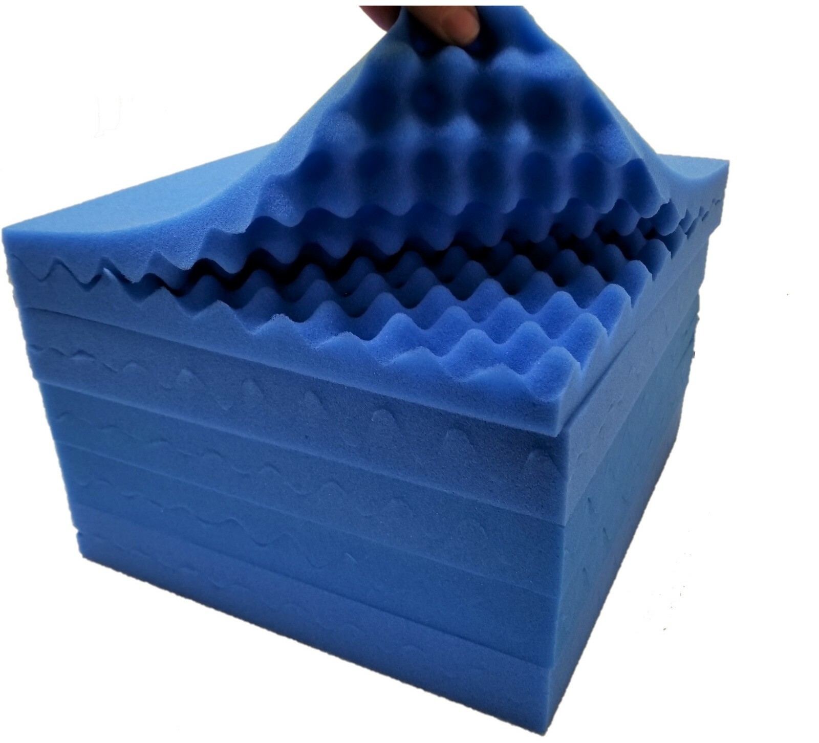 6 PK Blue Egg Crate Acoustic Foam Tile Panel Wall Tile Soundproofing 12x12x1.5
