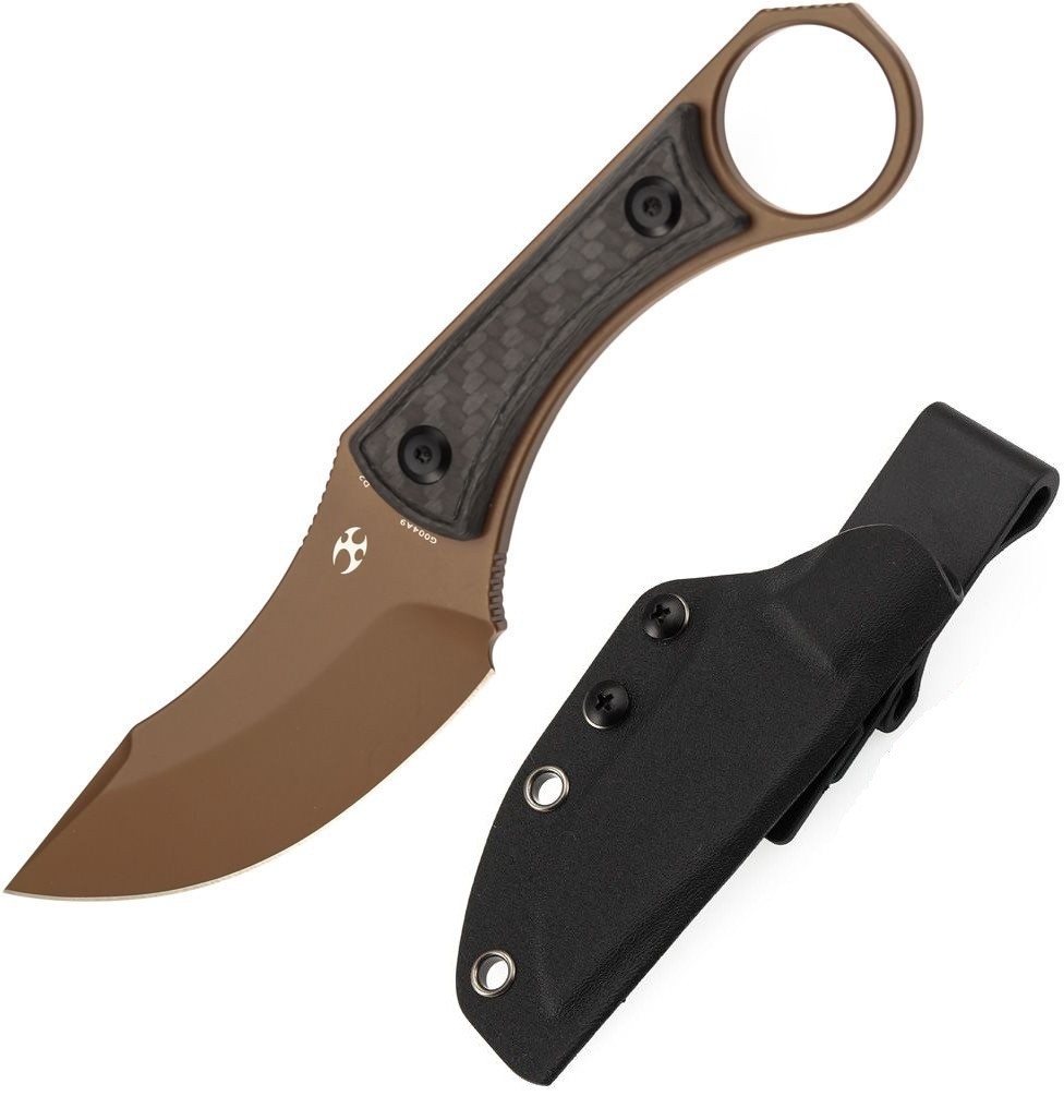 Kansept Knives Niko Fixed Knife 3.5″ D2 Tool Steel Blade Carbon Fiber Handle
