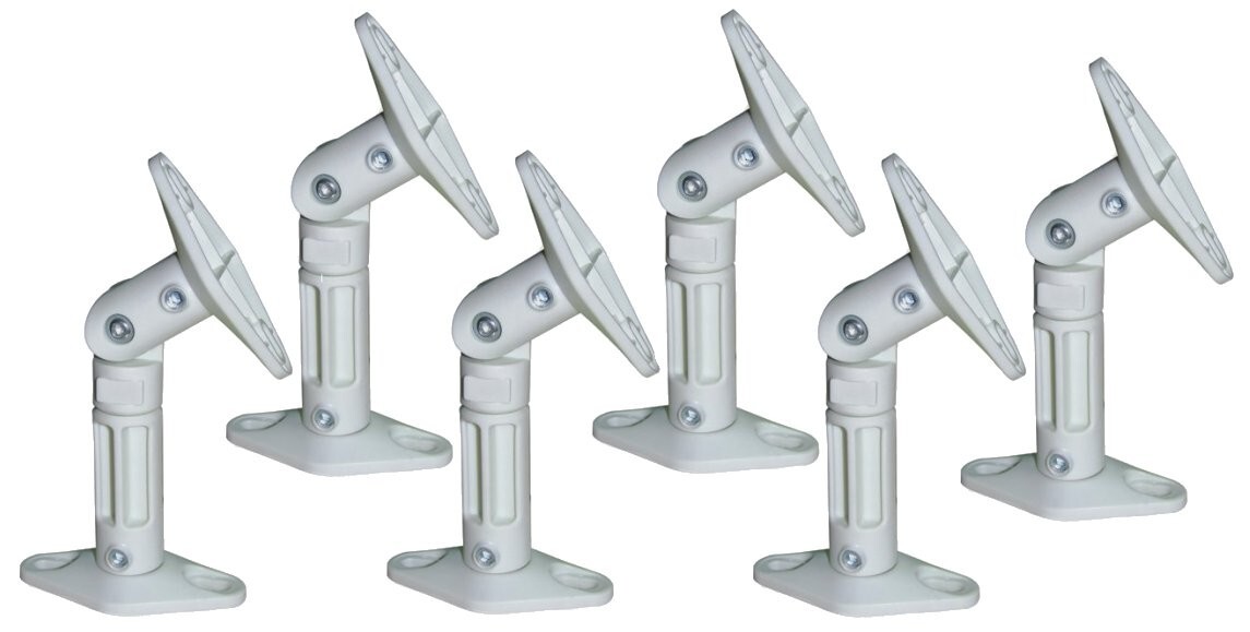 6 White Pack Lot - Universal Wall or Ceiling Speaker Mount Brackets fits Bose