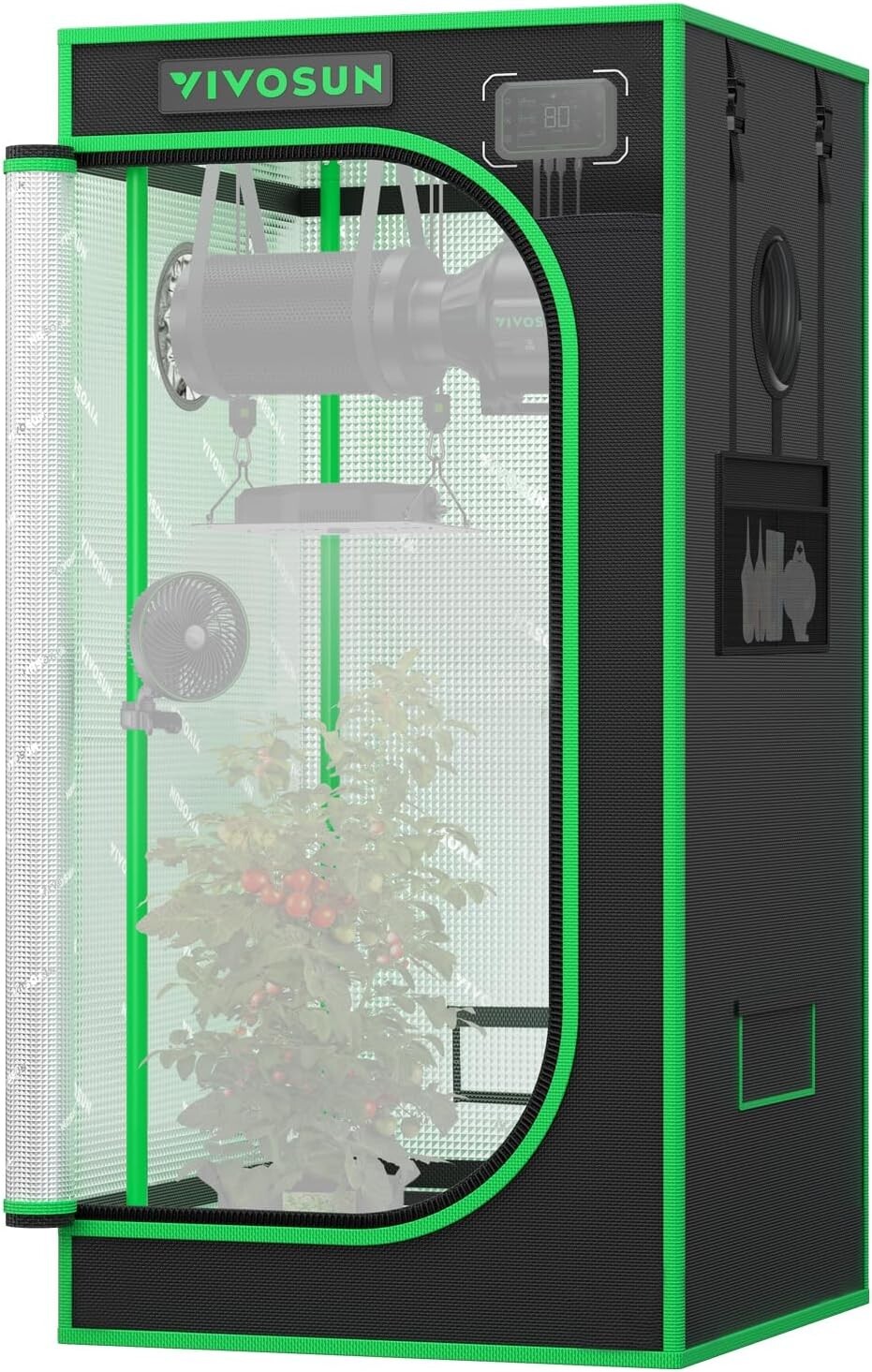 VIVOSUN P224 2x2ft Advance Grow Tent 24"x24"x48" 2000D Hydroponics Indoor Plants