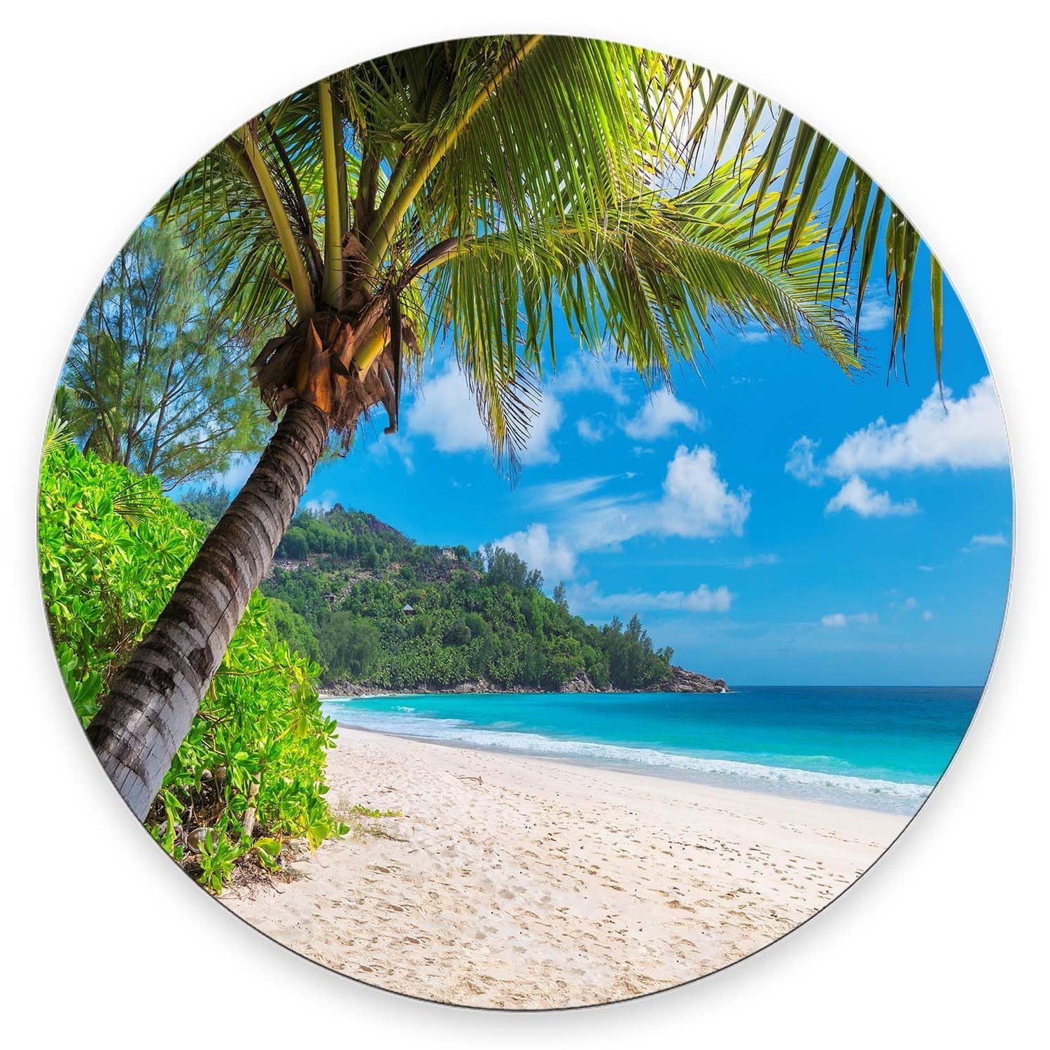 Mouse Pad, Beach Tree Mouse Pad, Mouse Mat Round Mouse Pad Non-Slip Rubber Ba...