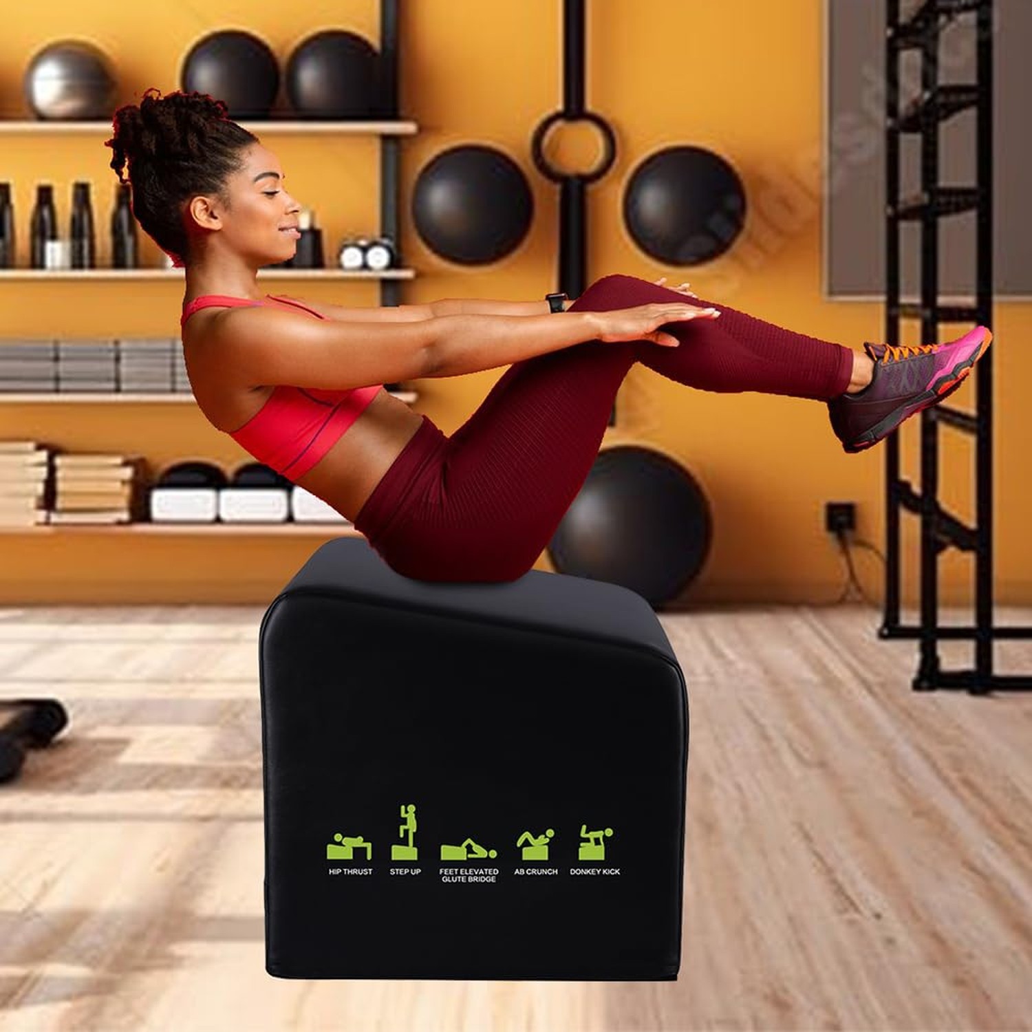Hip Thrust Machine & Glute Bridge Exercise Machine, Hip Thrust Bench Booty Wo...