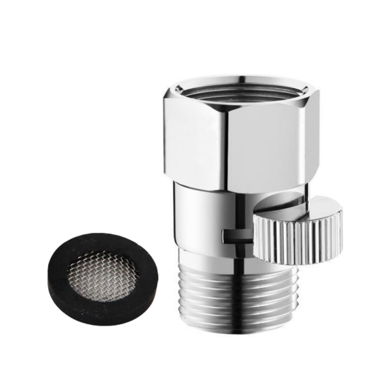 Silver Quick Control Adapter 1pcs Shower Shut-Off Valve Brass Water Saving