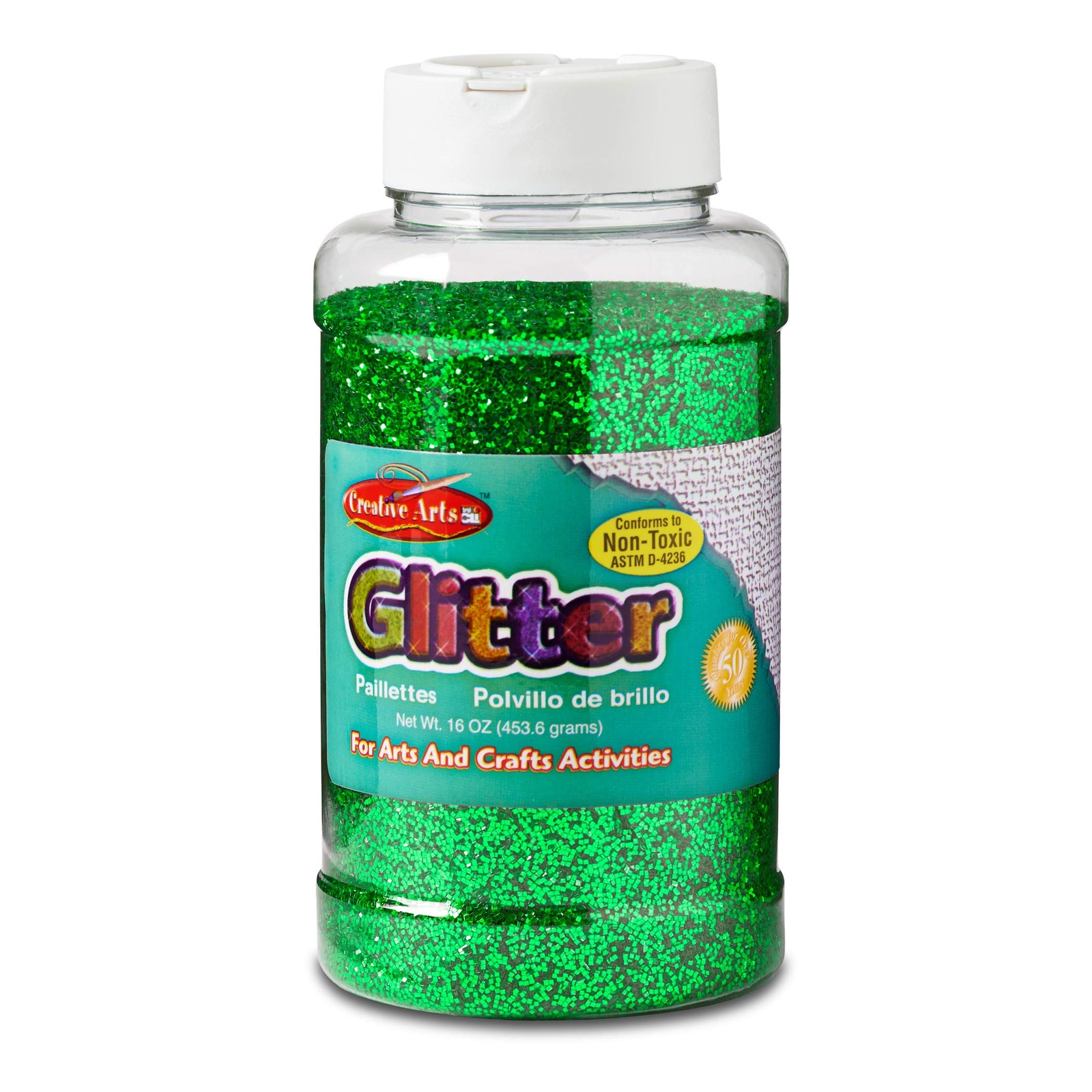 Creative Arts by Charles Leonard Glitter 16 Ounce Bottle Green 41125