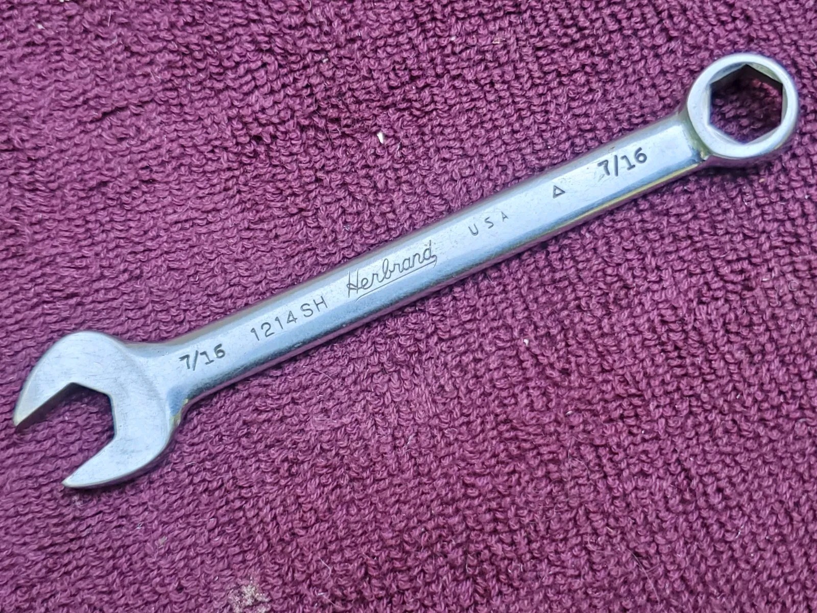 Herbrand 1214-SH, 7/16" 6 Pt. Combination Wrench, 5-1/4"