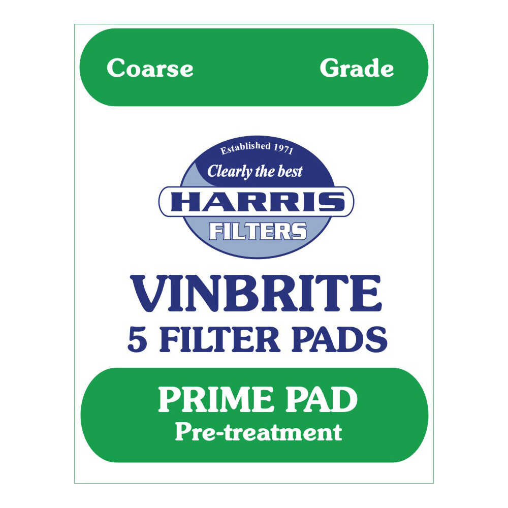 2x Harris Prime Pre-Filter Pads 5-pack Use with Harris Vinbrite MK3 Filter Kit