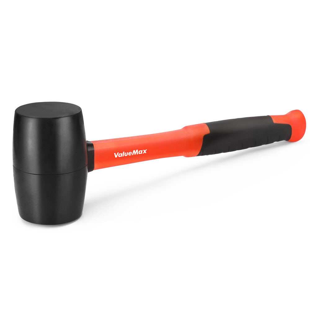 ValueMax Rubber Mallet Hammers 16oz Double-Faced Soft Mallet w/Fiberglass Handle