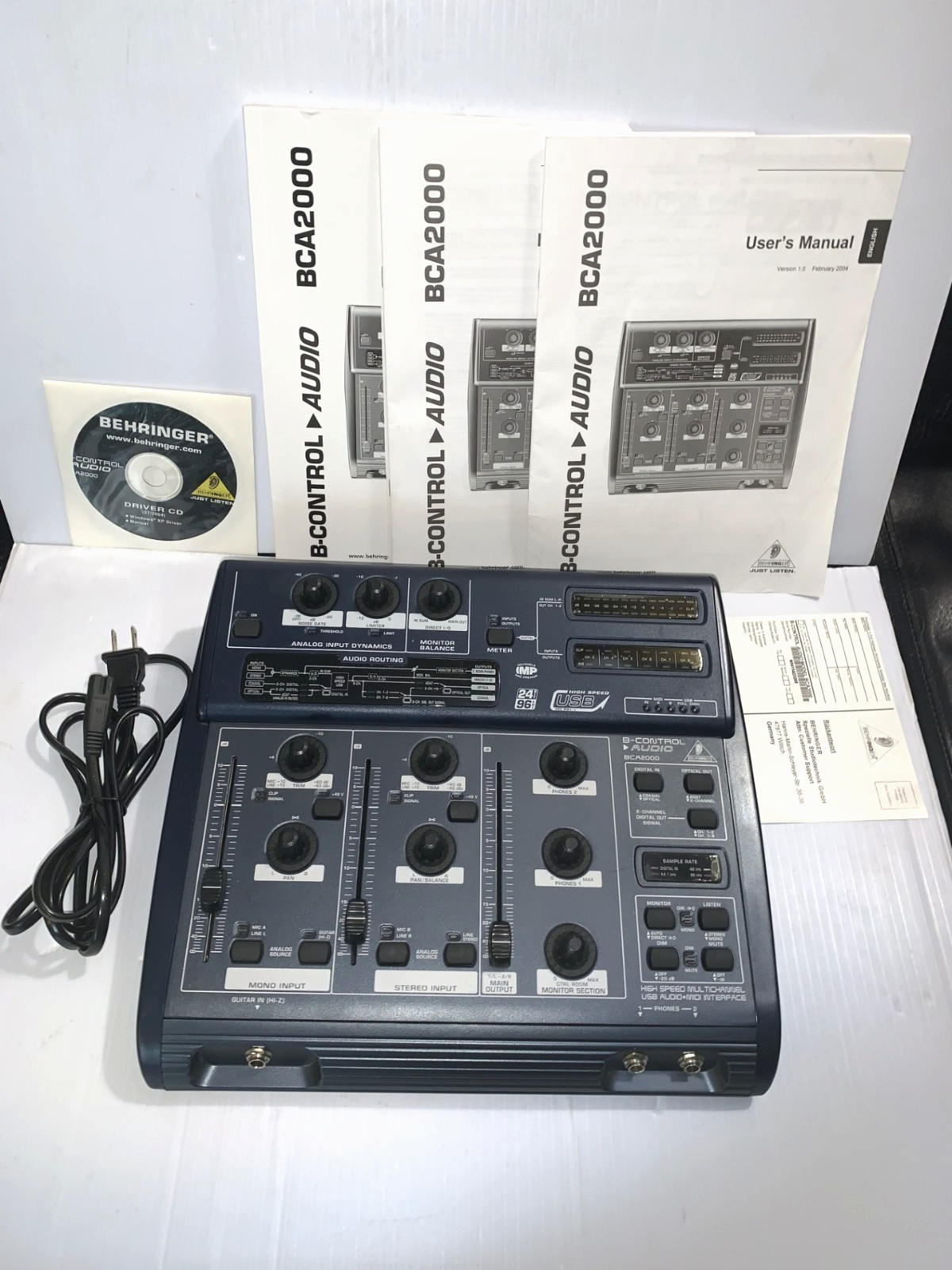 Behringer B-Control Audio & MIDI Control Interface BCA2000 w/ Manual & Driver CD