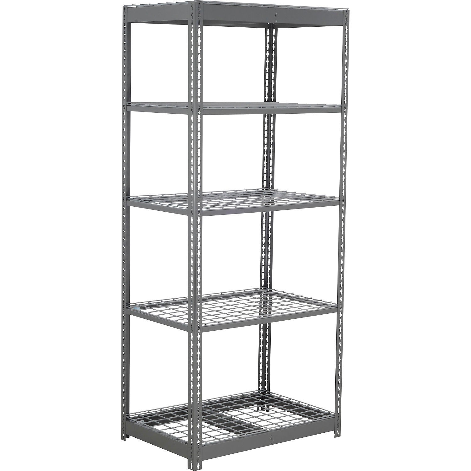 Boltless Heavy Duty Shelving 36"W x 12"D x 60"H 5 Shelves Wire Deck