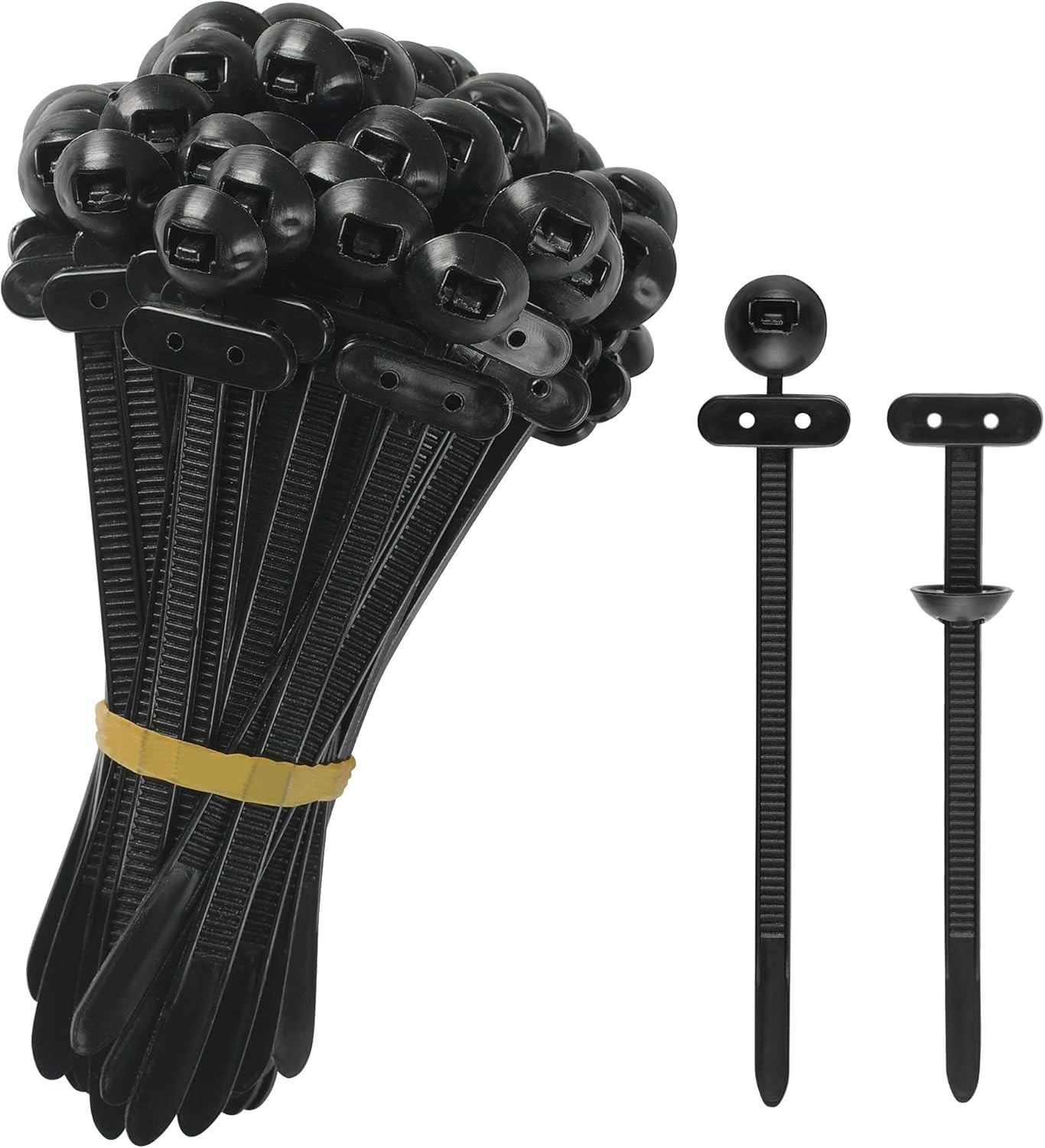70Pcs Nylon Cable Tie Buckle Heavy Duty Self-Locking Zip Ties Holder Pin Button