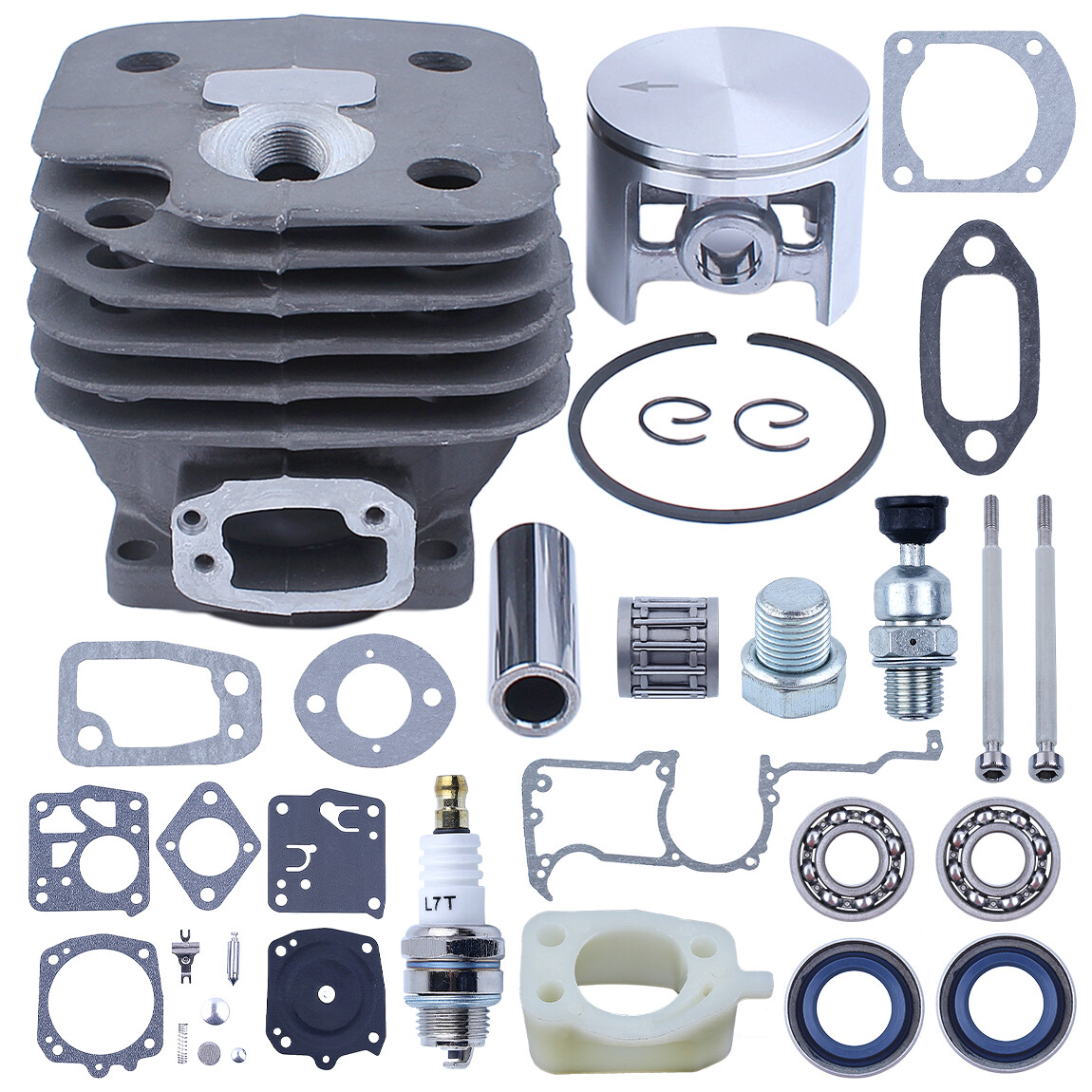 Bore 52mm Cylinder Piston Kit For Husqvarna 162 266 266SE Decompression Valve