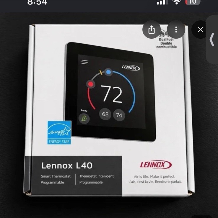 LENNOX L40 Smart Wi‑Fi Programmable Touchscreen Thermostat Alexa/Google 27V51