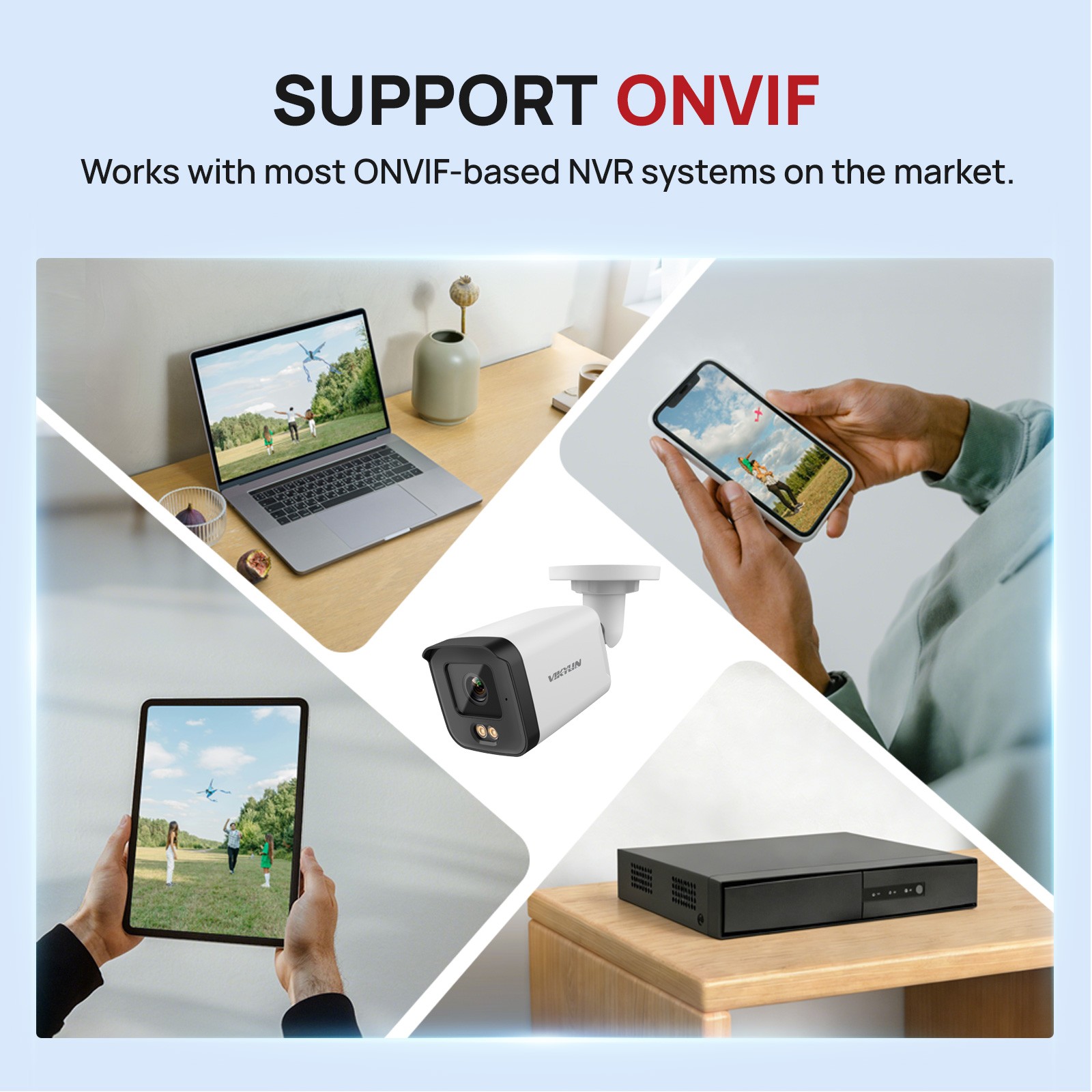 VIKYLIN 5MP Full Color POE Security Camera Built-in MIC Speaker Motion Detection