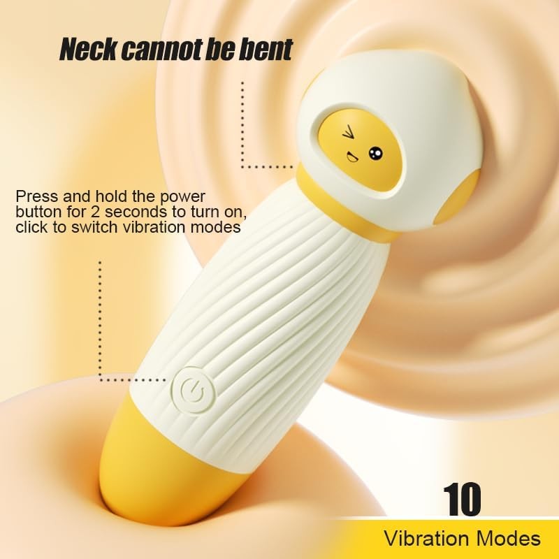Cute Cartoon Mini Massager - Handheld USB Rechargeable & Quiet - 10 Patterns Per
