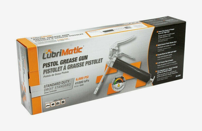 Lubrimatic Manual PISTOL GREASE GUN Metal 6000 psi Coupler Standard Duty 30-300