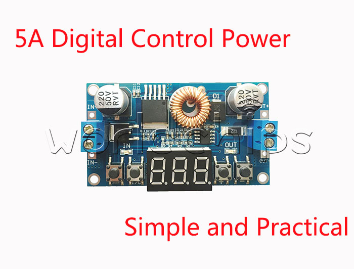 5A Digital Control Power Supply DC-DC Step-Down Charge Module LED  Voltmeter New